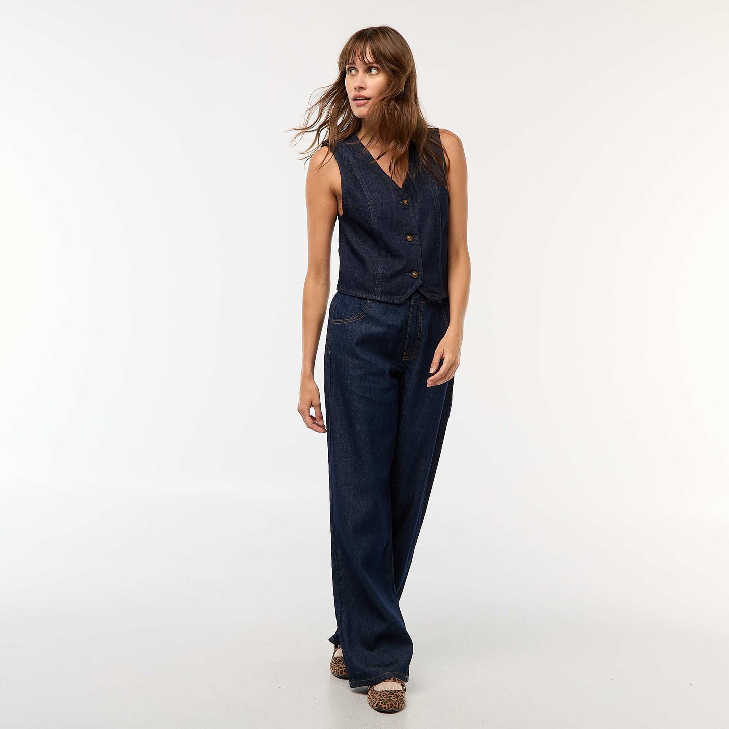 Chaleco de traje en denim AZUL