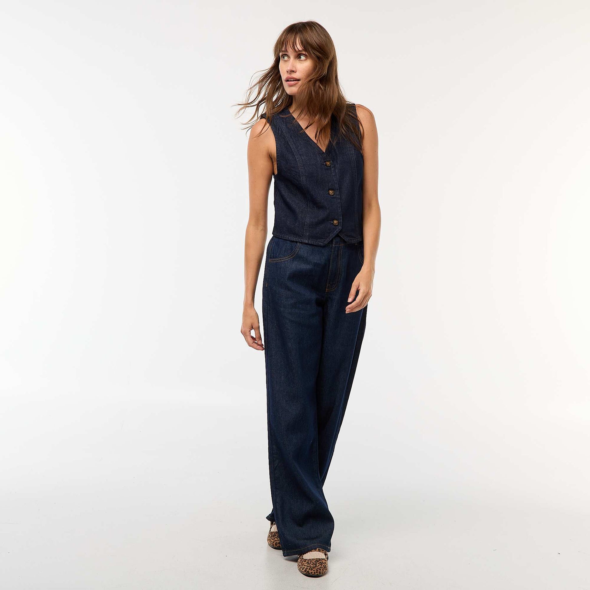 Chaleco de traje en denim AZUL
