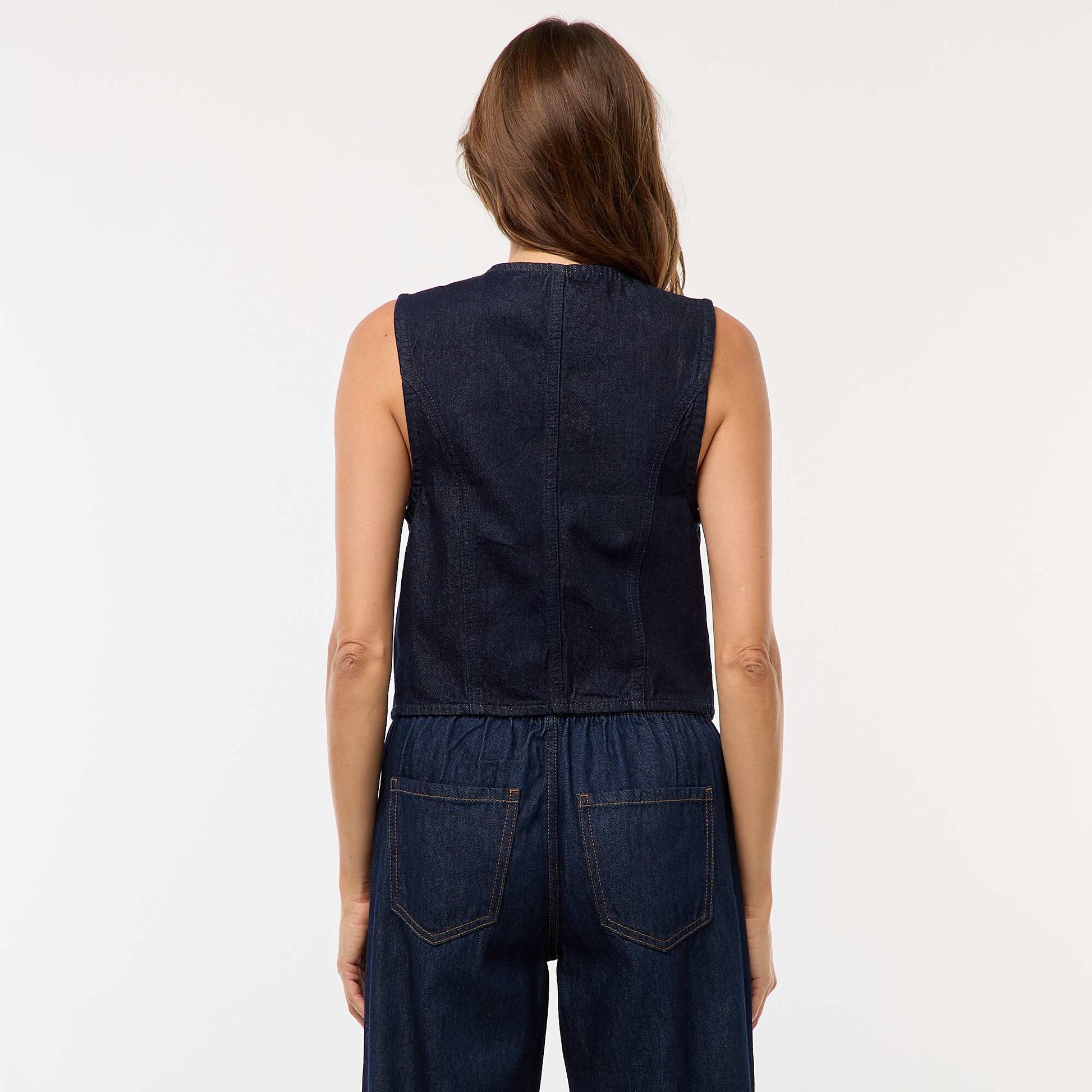 Chaleco de traje en denim AZUL