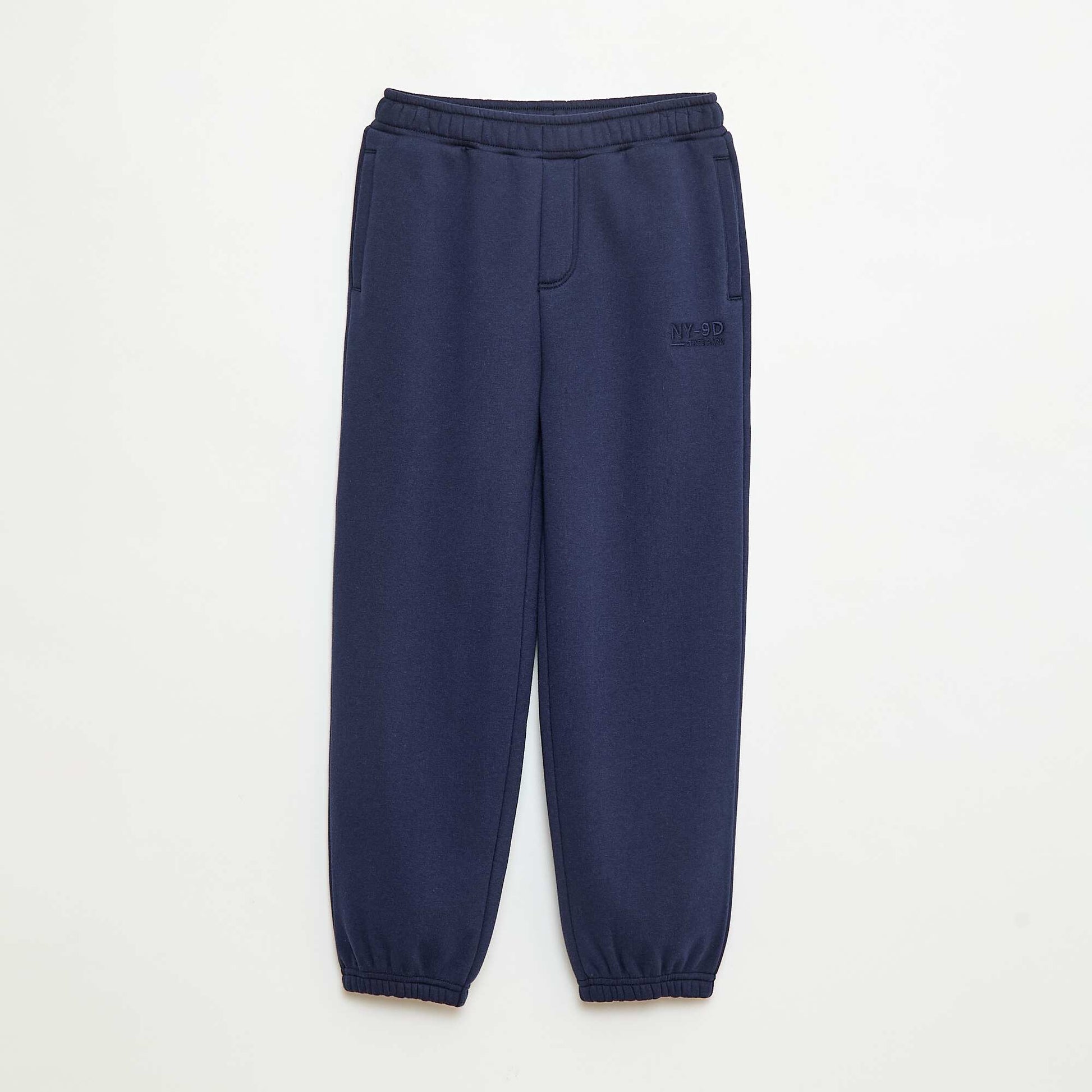 Pantalón de jogging cálido liso con forro polar AZUL