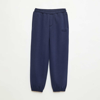Pantalón de jogging cálido liso con forro polar AZUL