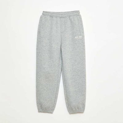 Pantalón de chándal cálido liso con forro polar GRIS