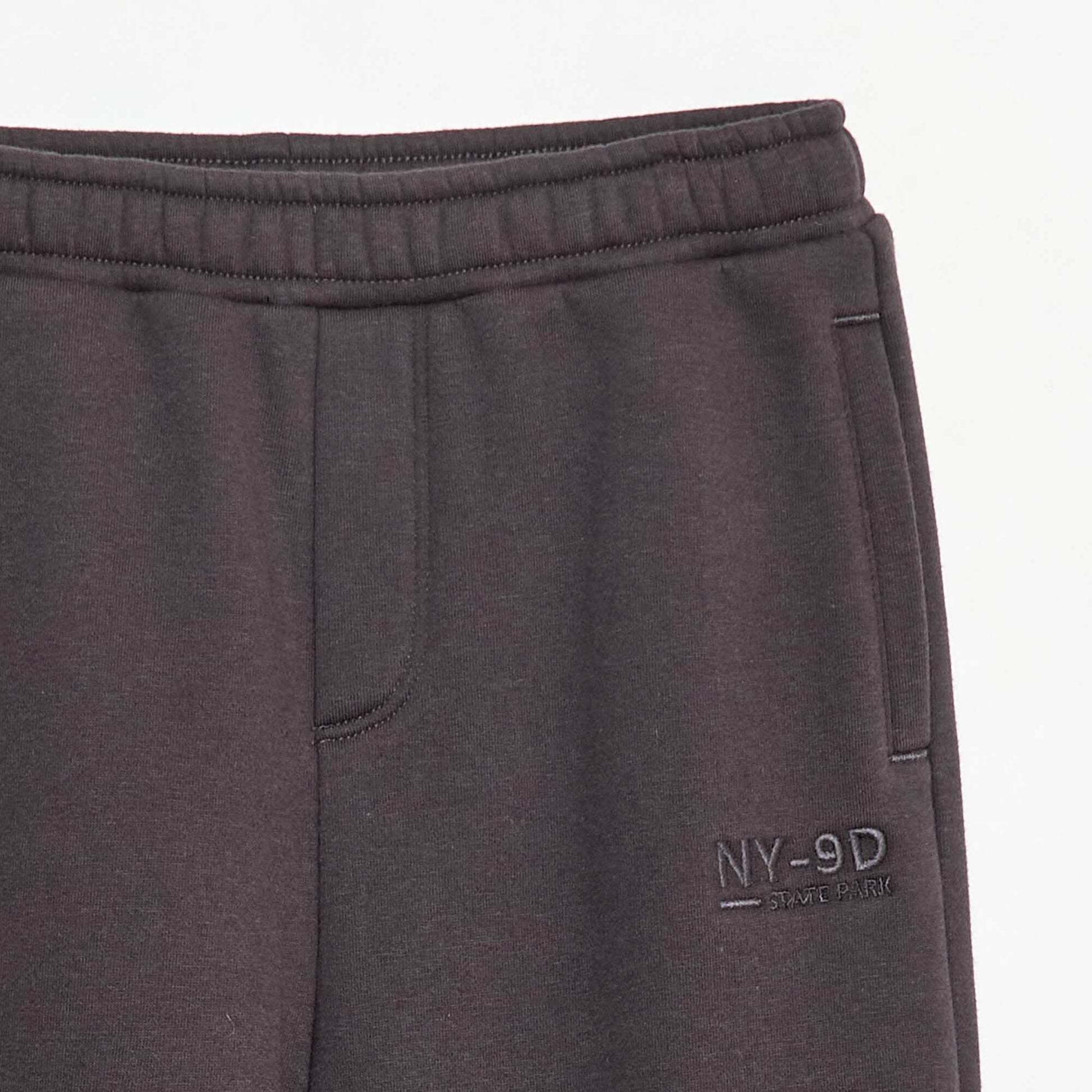 Pantalón de chándal cálido liso con forro polar GRIS