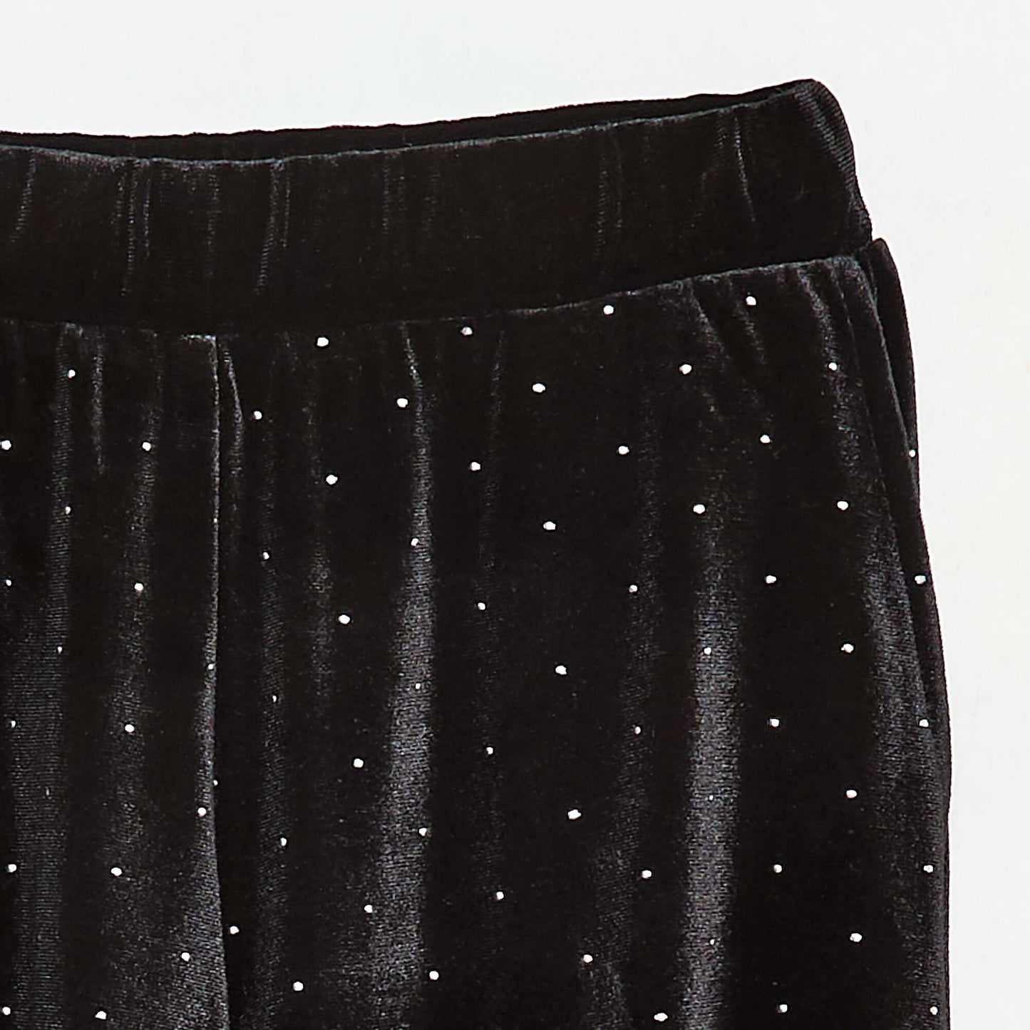 Pantalón wide leg de terciopelo liso NEGRO