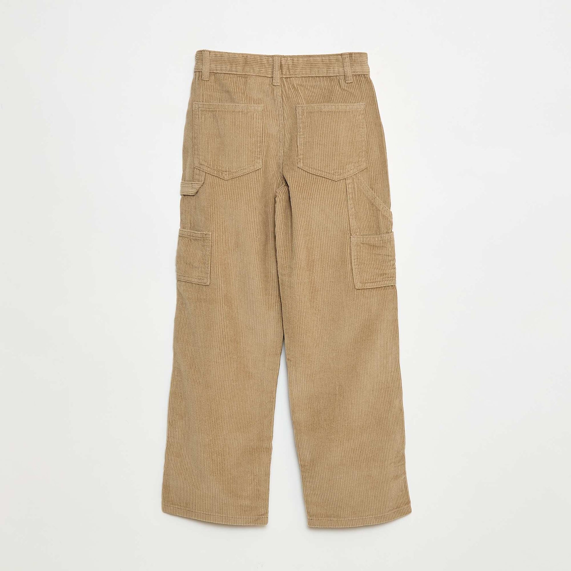 Pantalón ancho de pana lisa MARRON