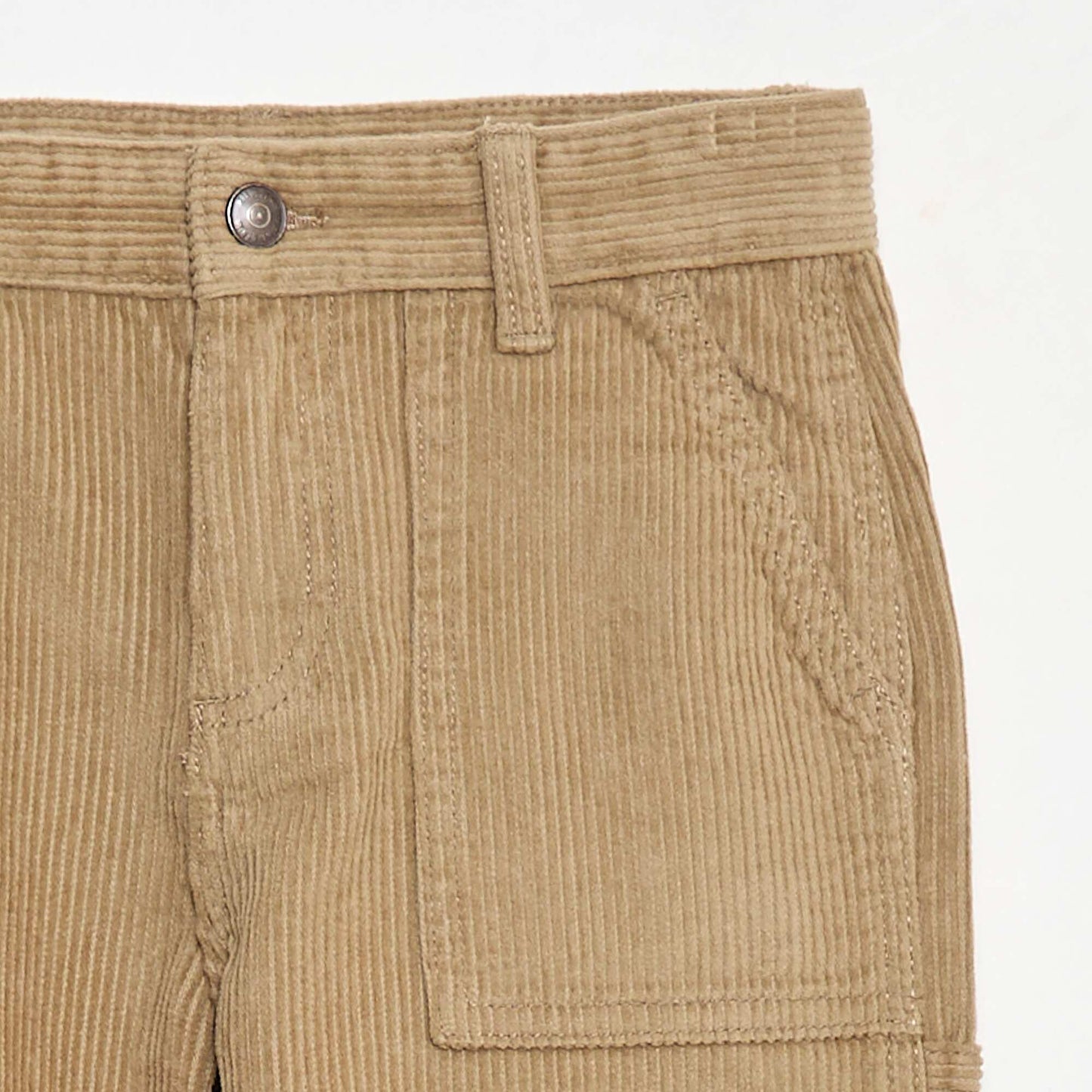 Pantalón ancho de pana lisa MARRON