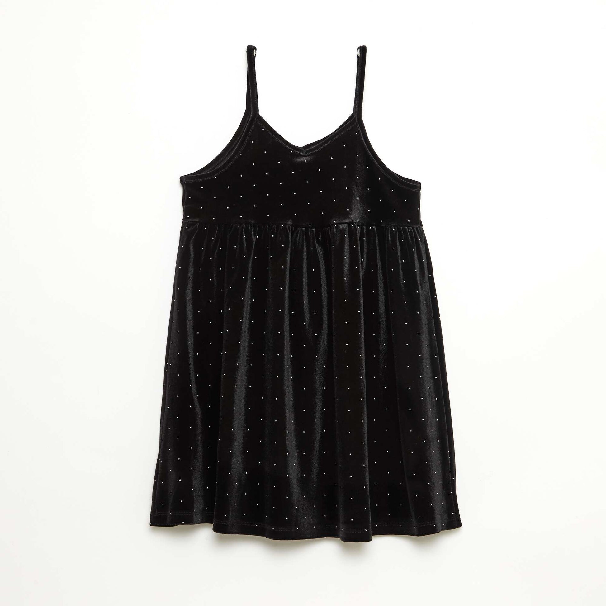Vestido 2 en 1 de terciopelo con strass NEGRO