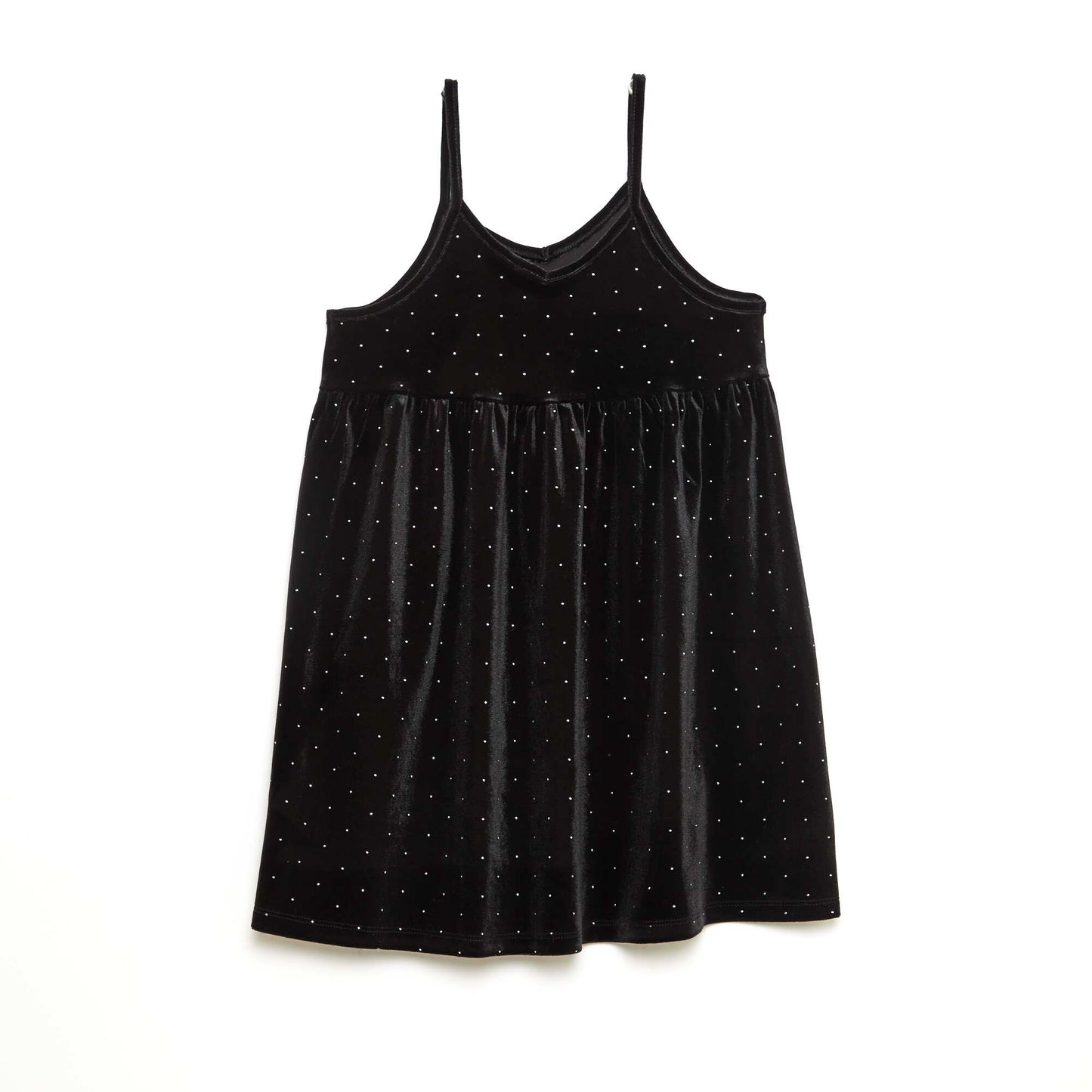 Vestido 2 en 1 de terciopelo con strass NEGRO