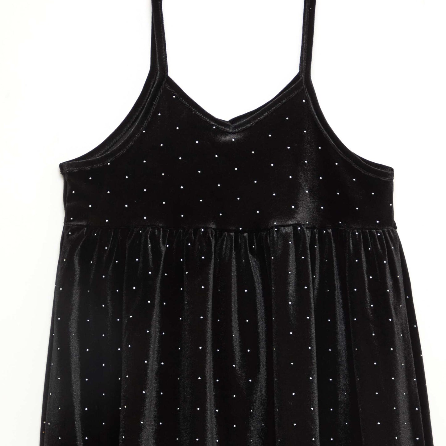 Vestido 2 en 1 de terciopelo con strass NEGRO