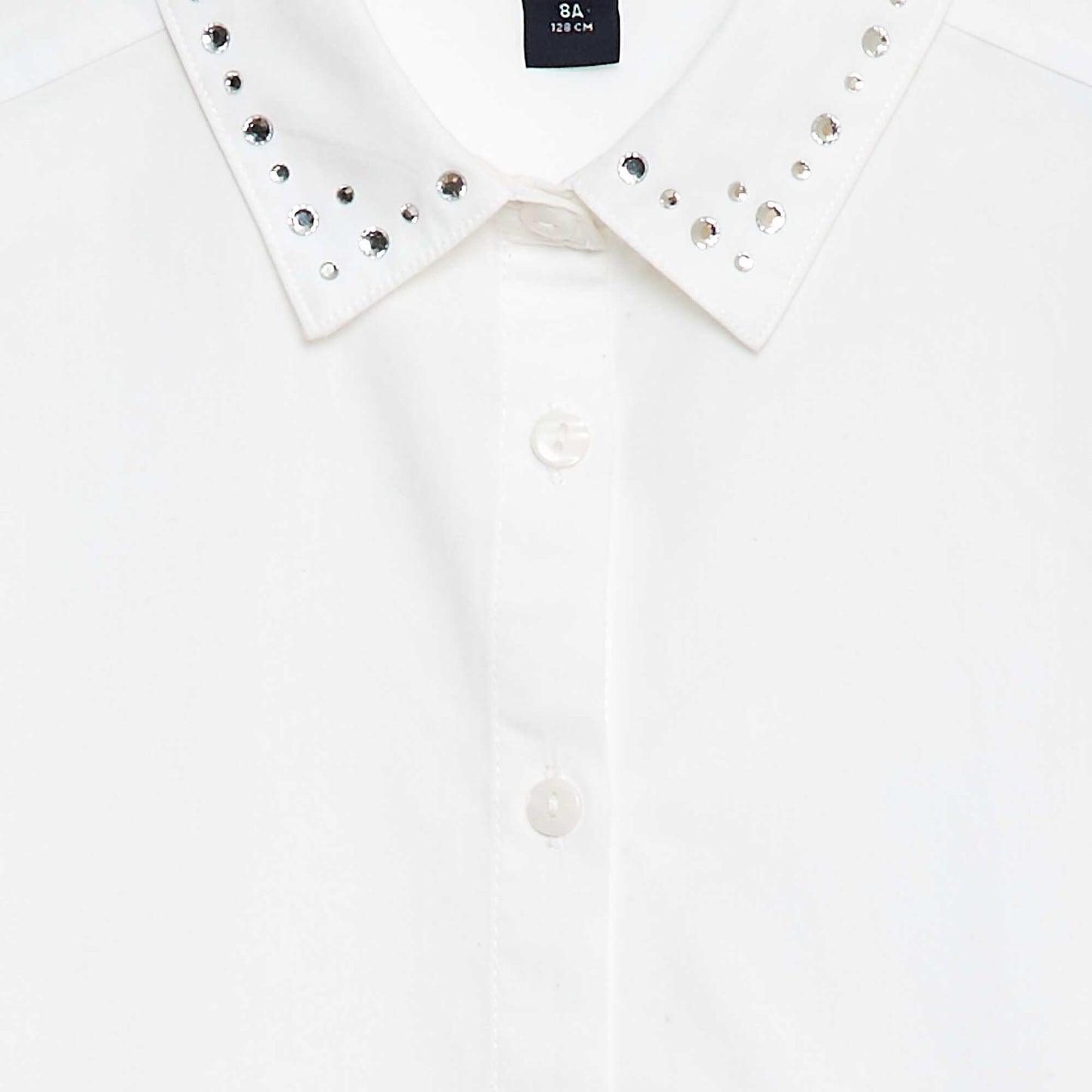 Camisa con cuello de bijutería BLANCO