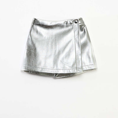 Falda corta de polipiel GRIS