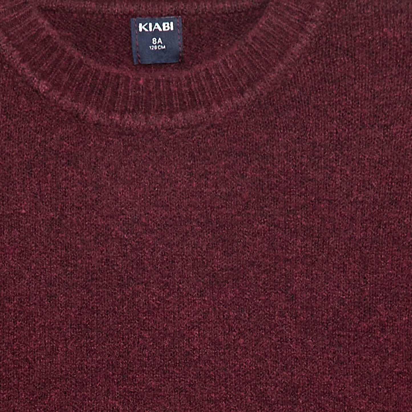 Sweater de punto liso con cuello redondo ROJO