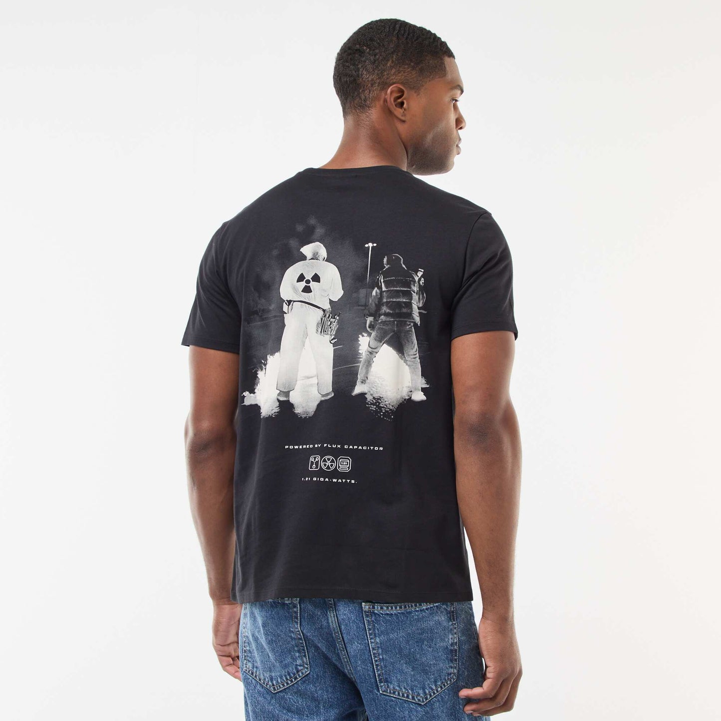 Camiseta 'Regreso al Futuro' con estampado delantero/trasero NEGRO
