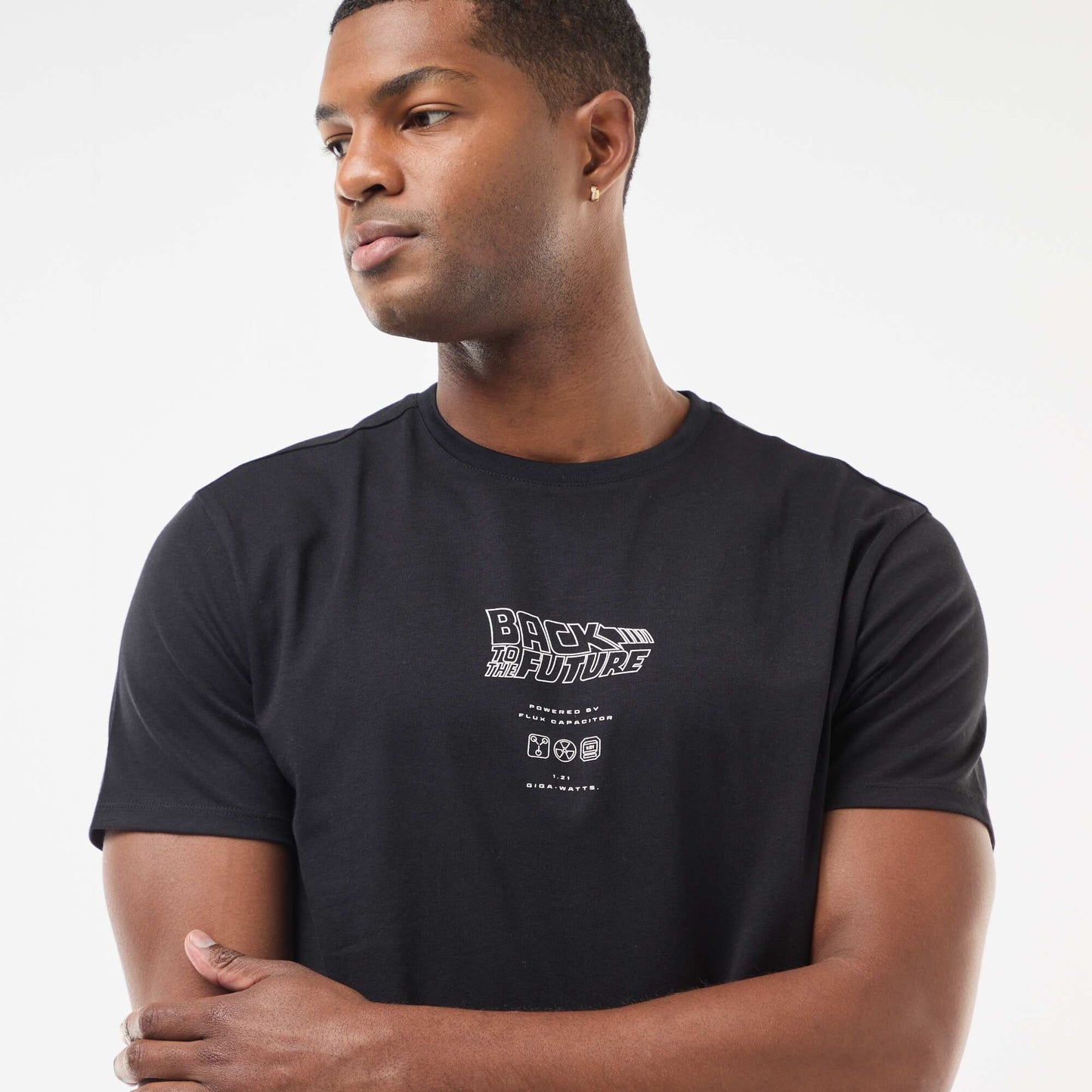 Camiseta 'Regreso al Futuro' con estampado delantero/trasero NEGRO