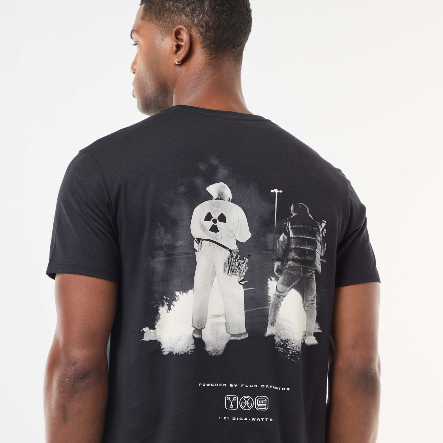 Camiseta 'Regreso al Futuro' con estampado delantero/trasero NEGRO