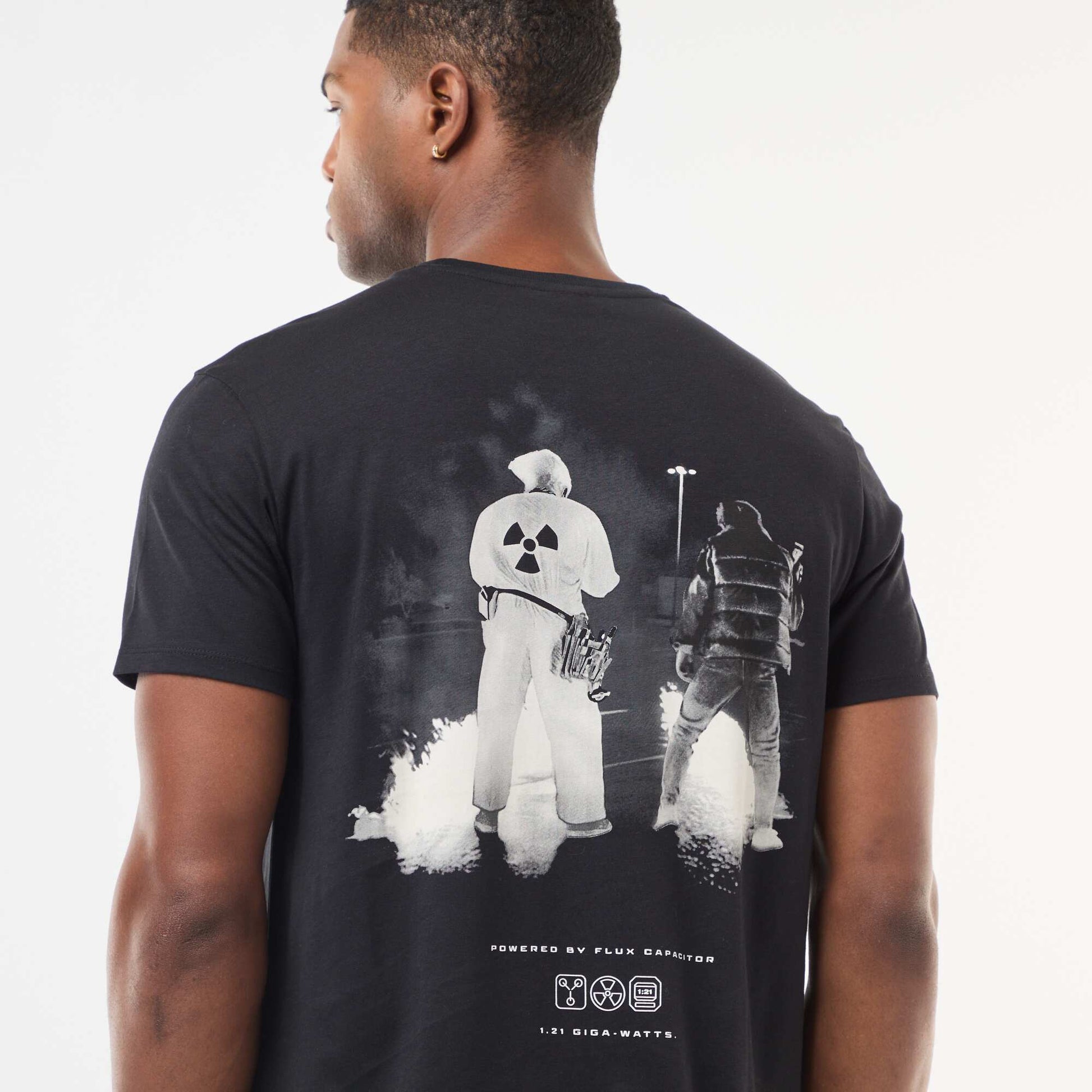 Camiseta 'Regreso al Futuro' con estampado delantero/trasero NEGRO