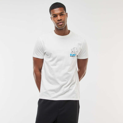 Camiseta 'Sonic' con estampado delantero/trasero y manga corta BLANCO