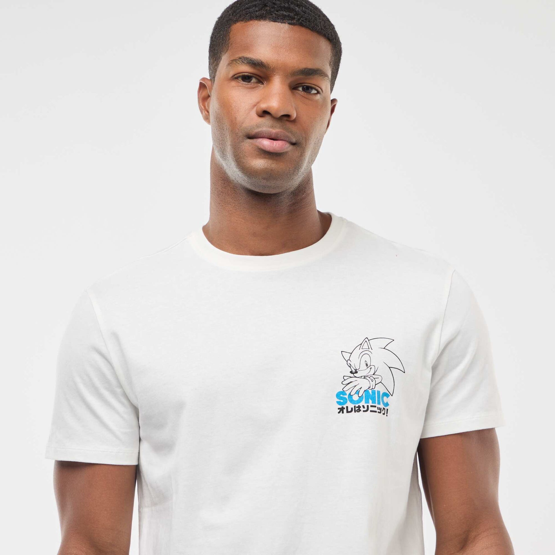Camiseta 'Sonic' con estampado delantero/trasero y manga corta BLANCO