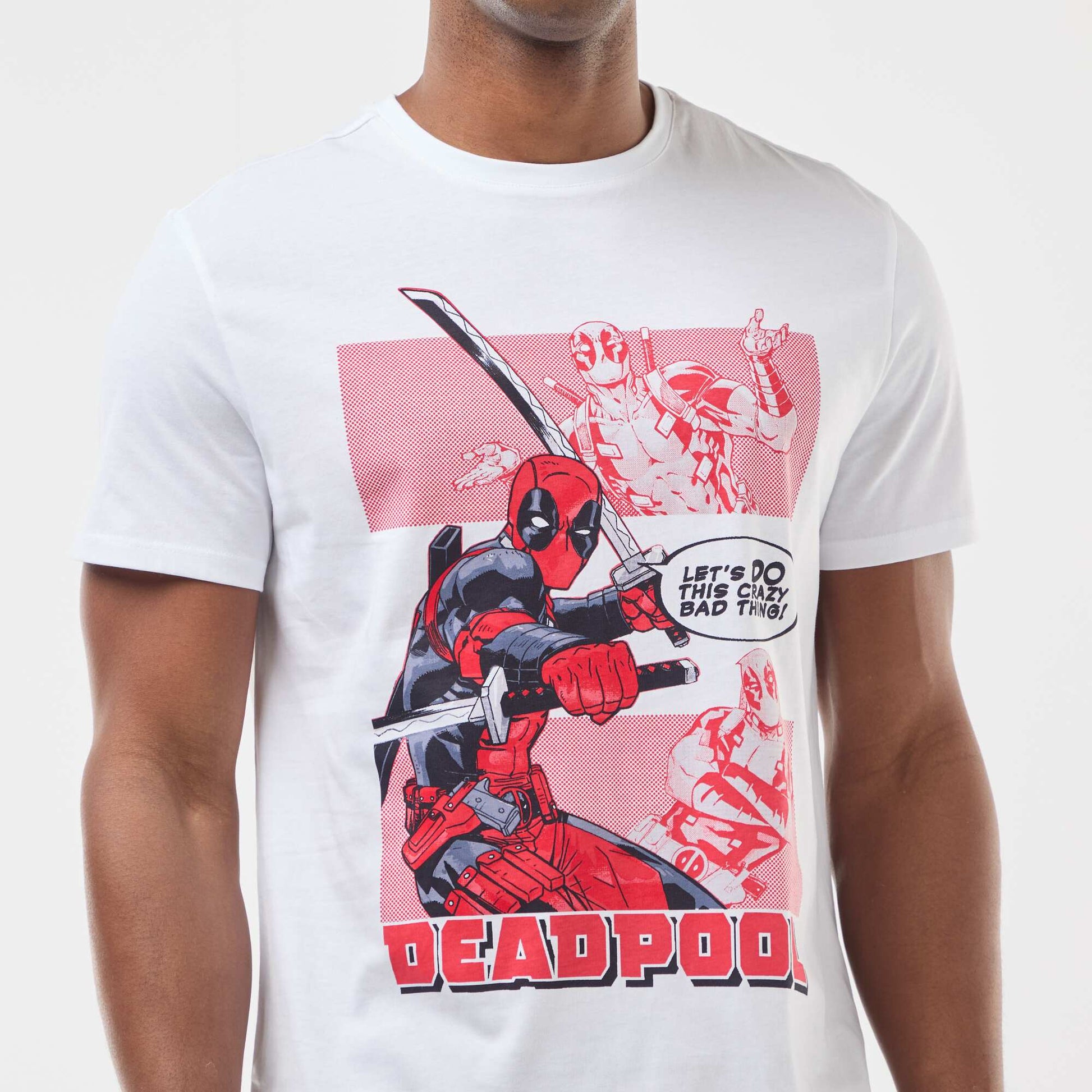 Camiseta 'Deadpool' 'Marvel' de manga corta BLANCO