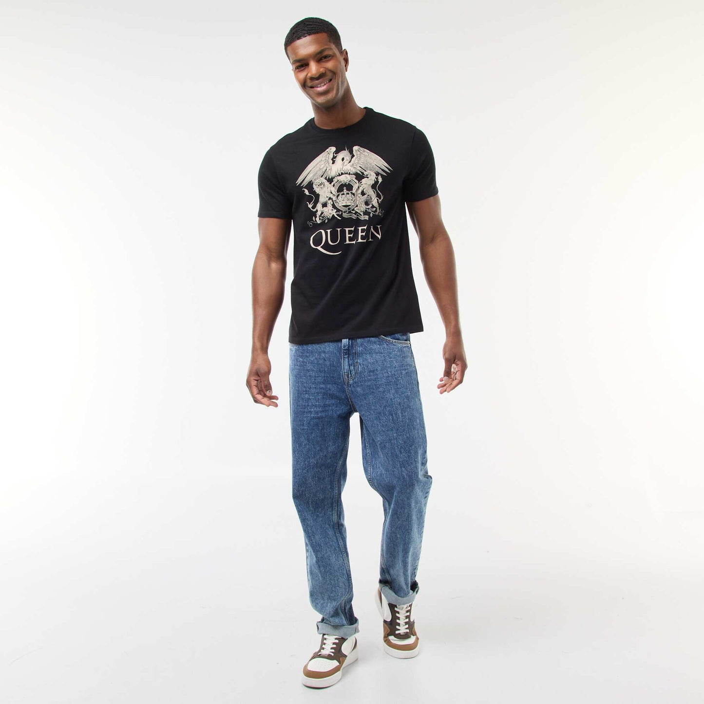 Camiseta estampada 'Queen' de manga corta NEGRO
