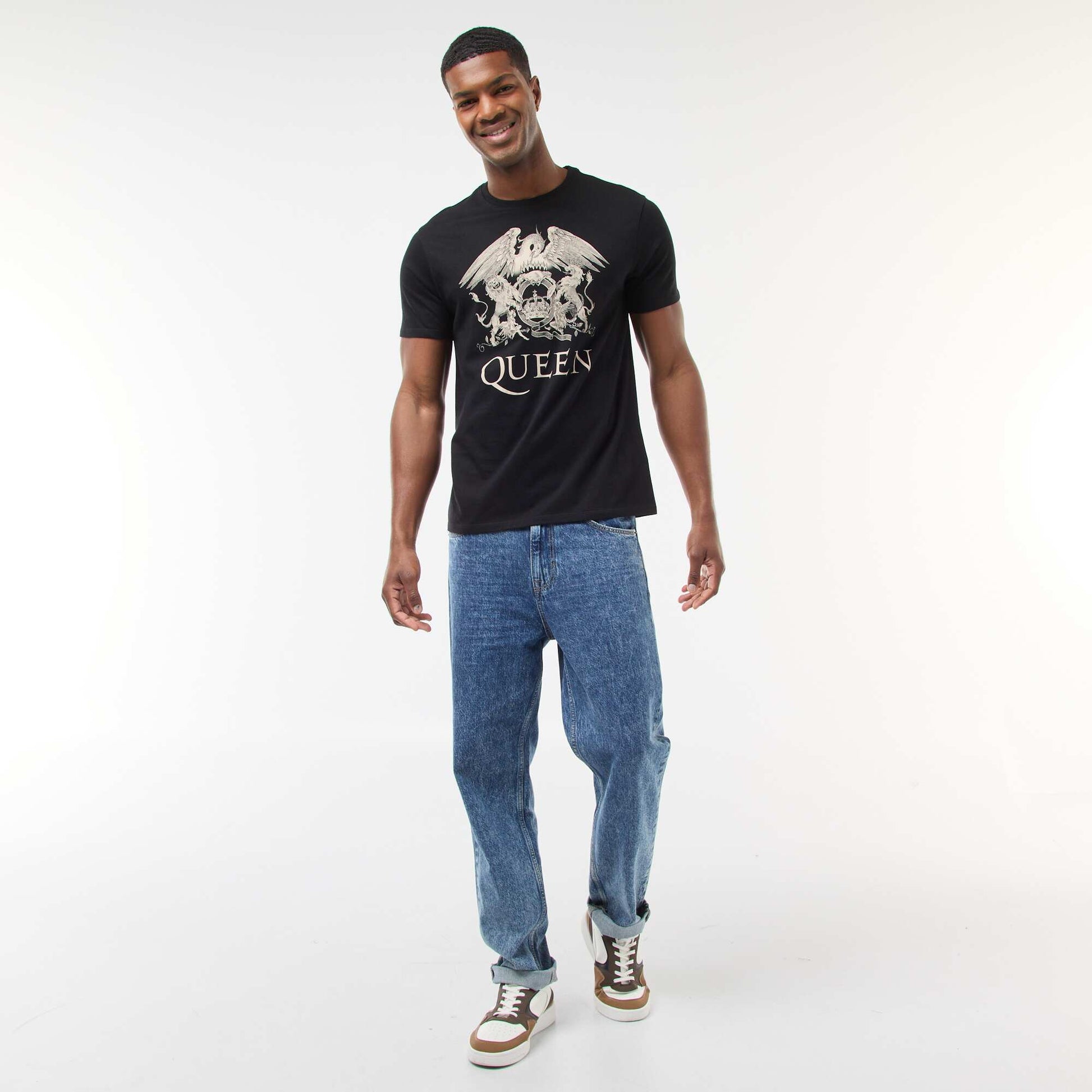 Camiseta estampada 'Queen' de manga corta NEGRO