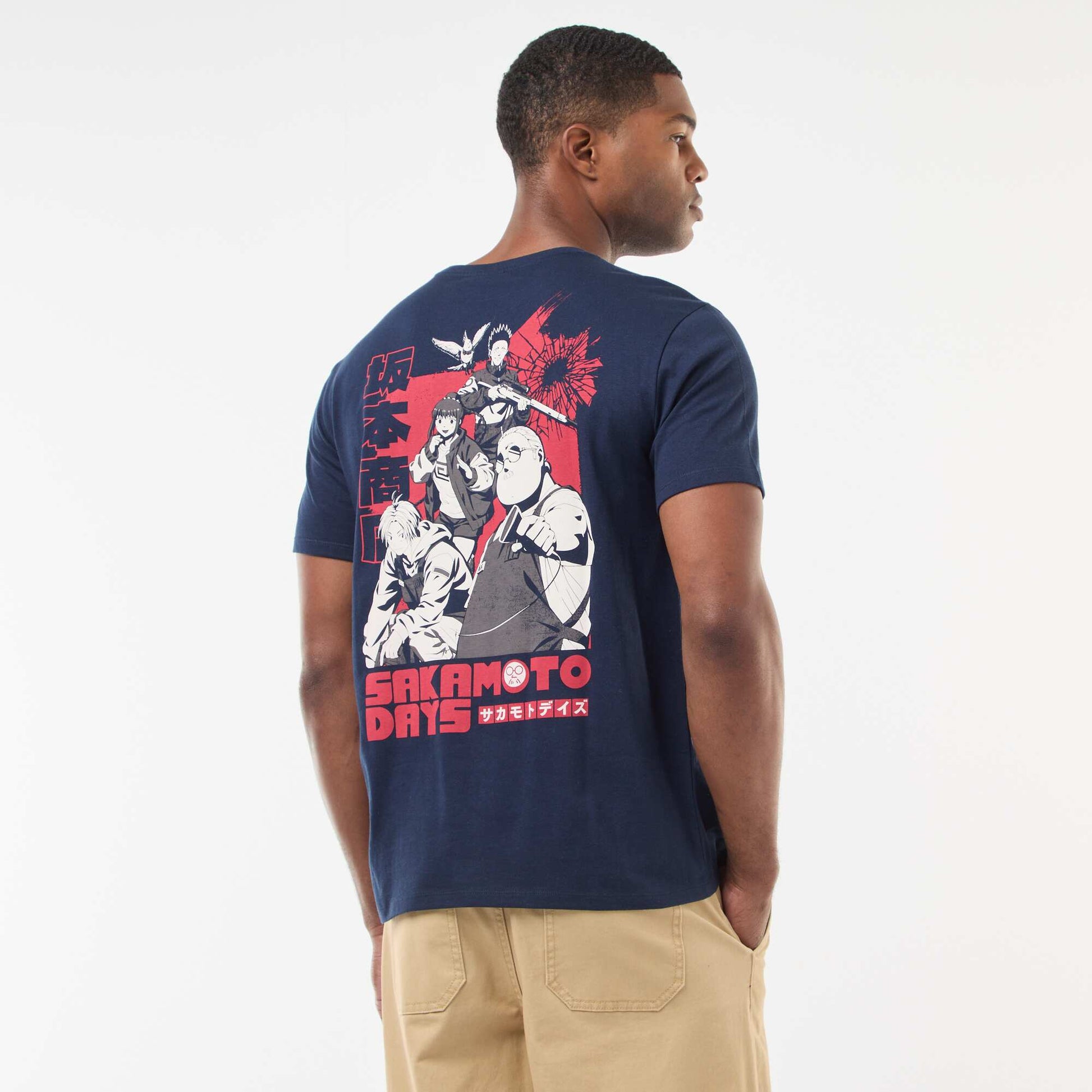 Camiseta estampada 'Sakamoto Days' de manga corta NEGRO