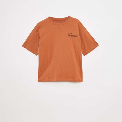 Camiseta con mensaje estampado MARRON