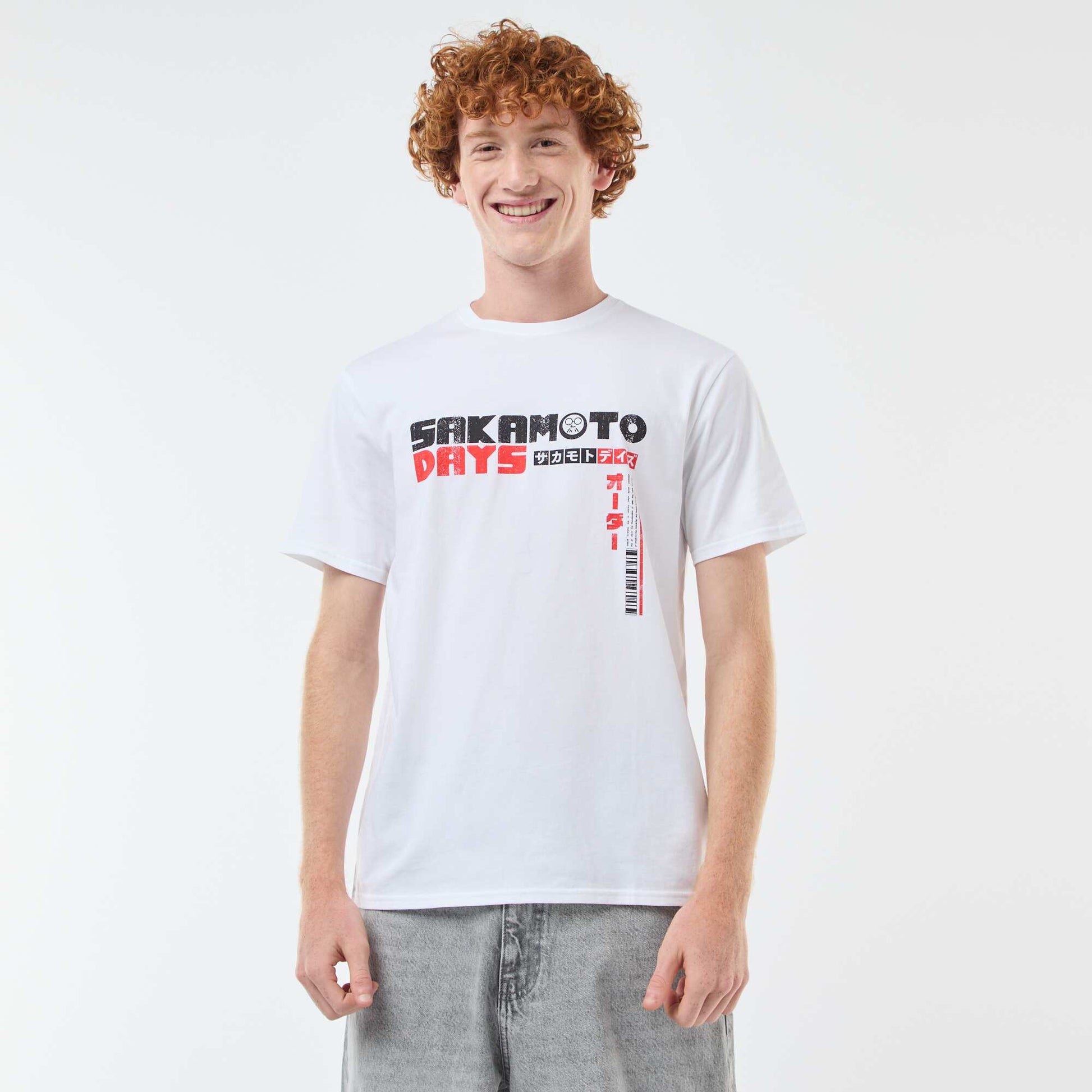 Camiseta Sahinler 'Sakamoto days' de algodón BLANCO
