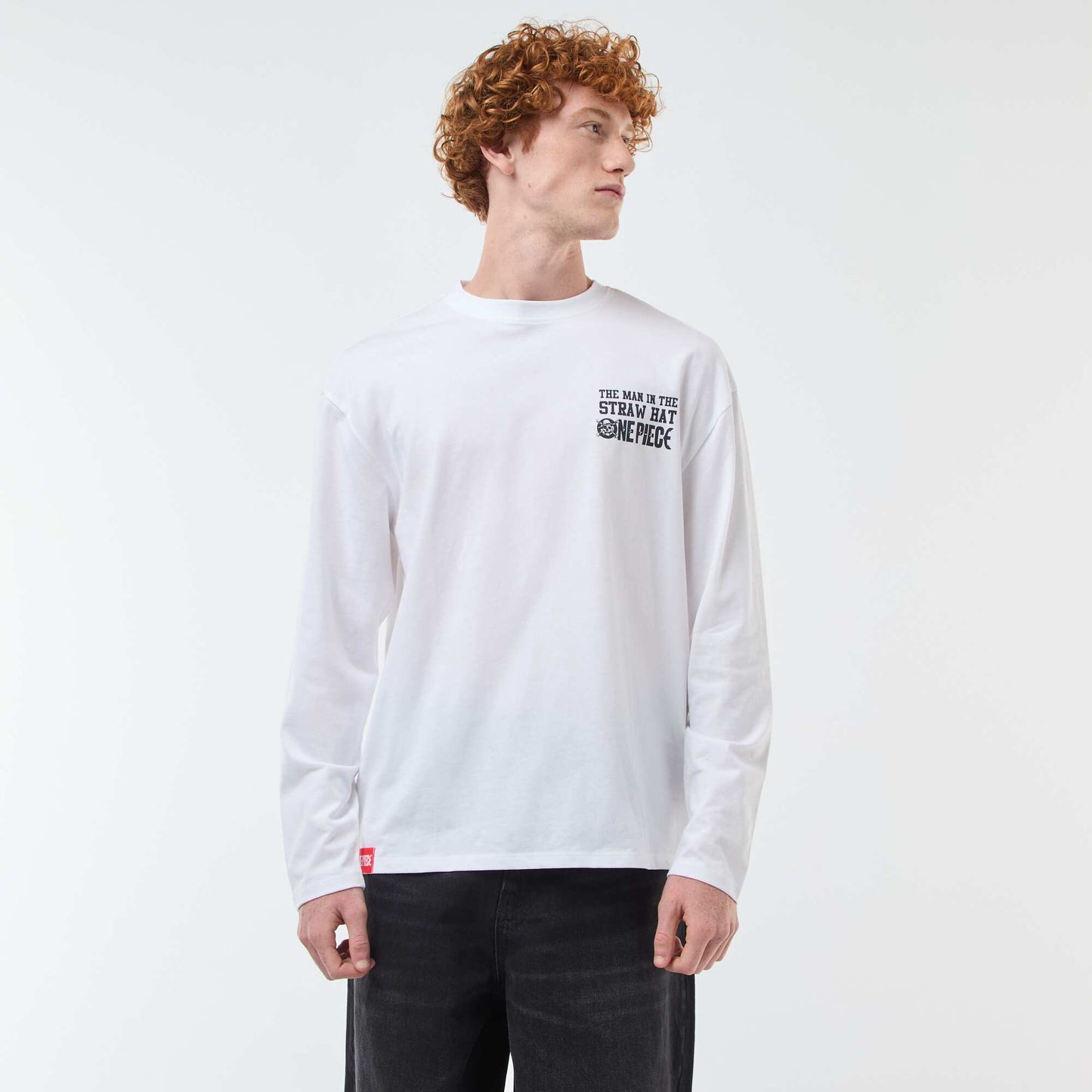 Camiseta 'fashion UK' One piece' manga corta BLANCO