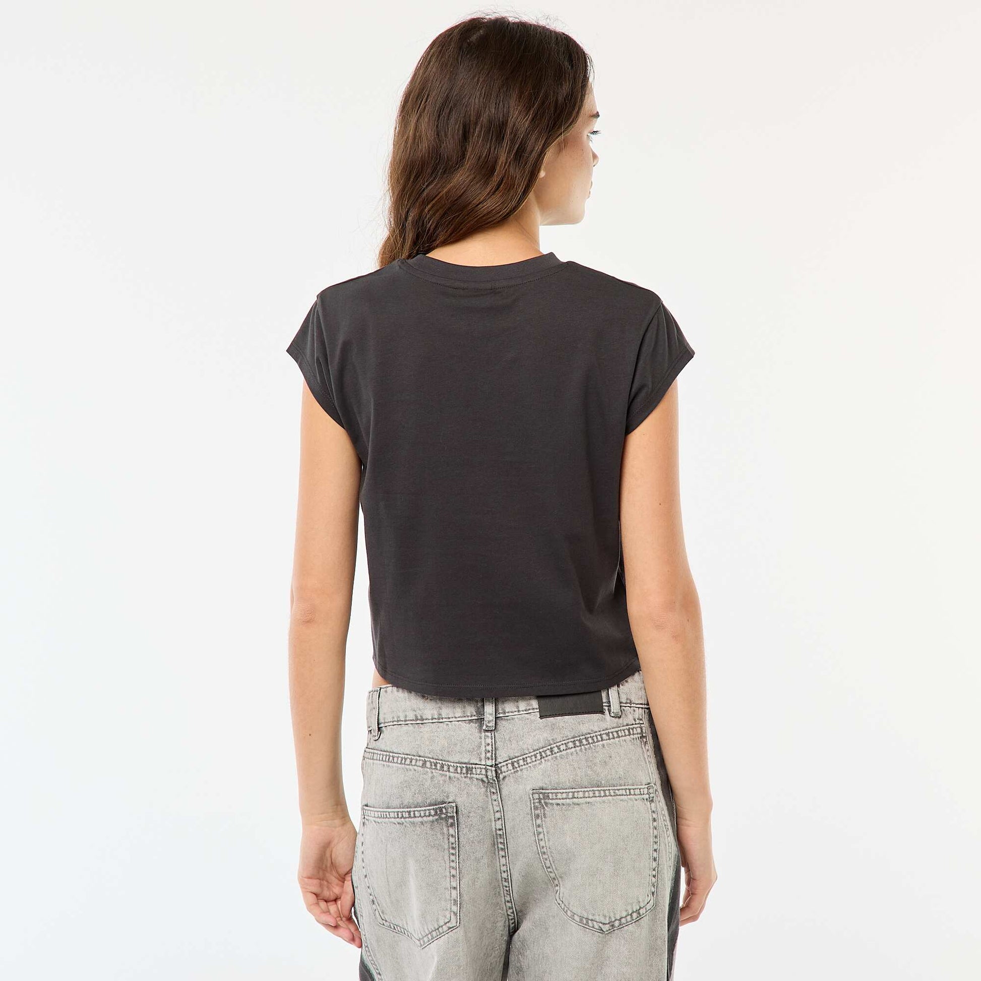 Camiseta corta 'Stitch' NEGRO