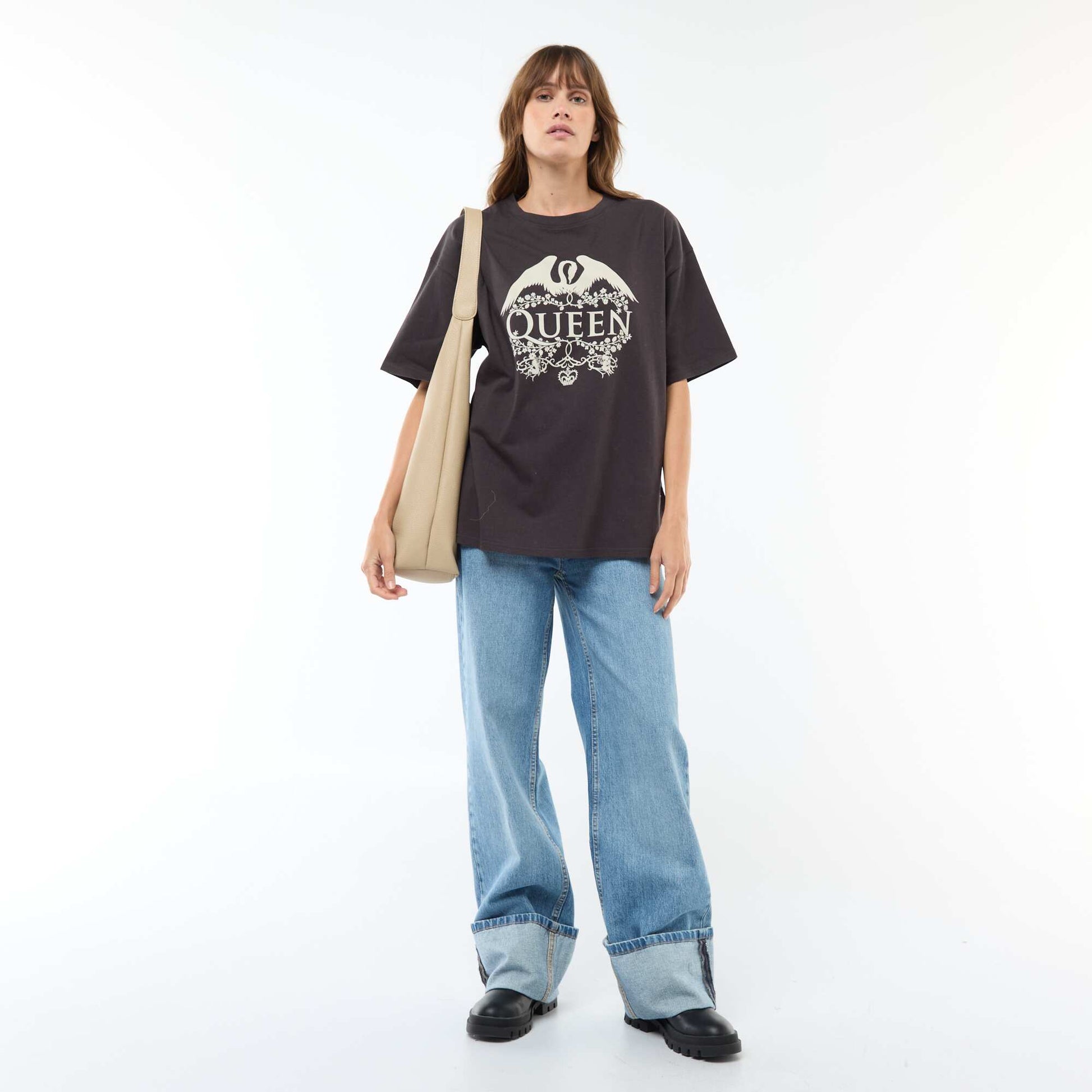 Camiseta oversize 'Queen' NEGRO