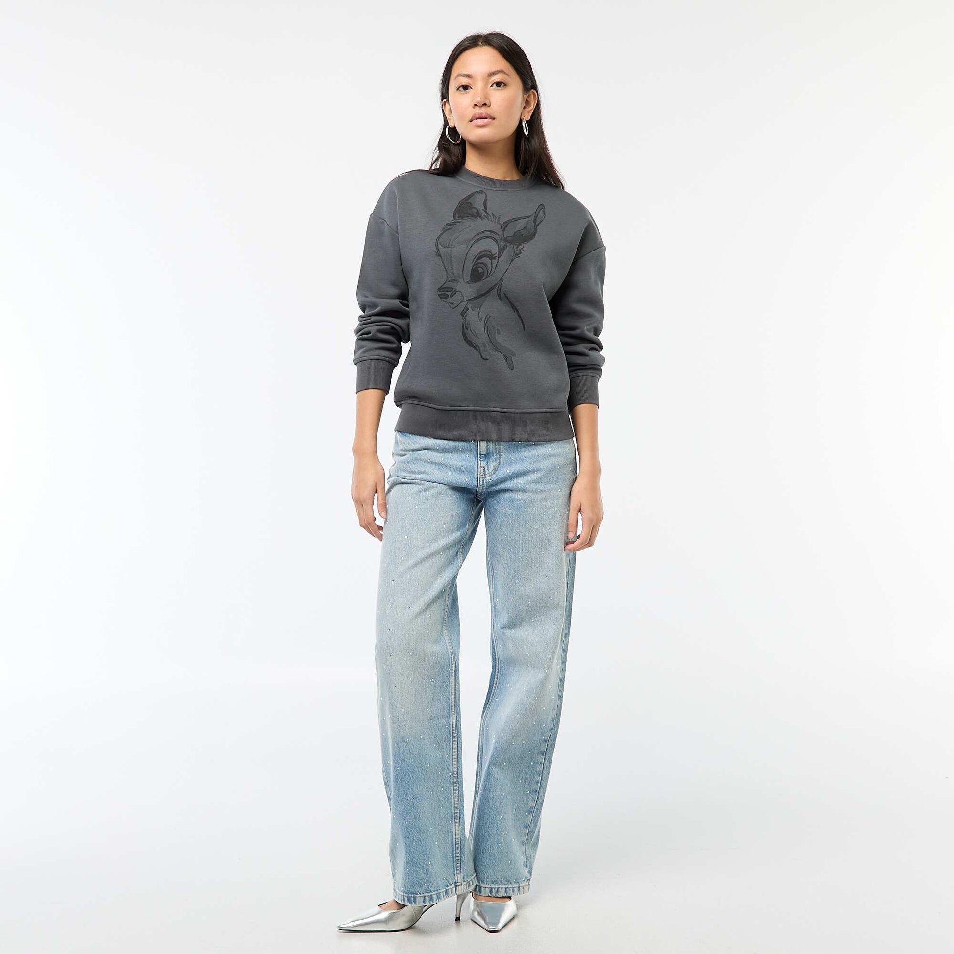 Buzo de felpa estampada 'Bambi' GRIS