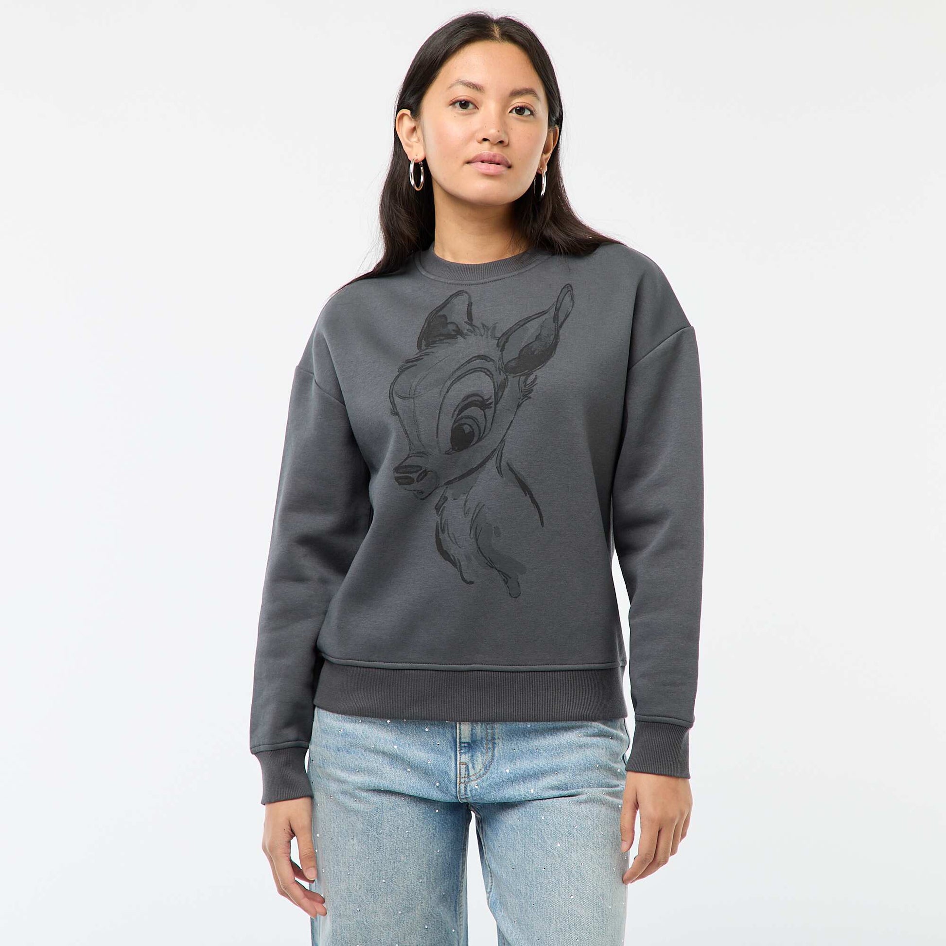 Buzo de felpa estampada 'Bambi' GRIS