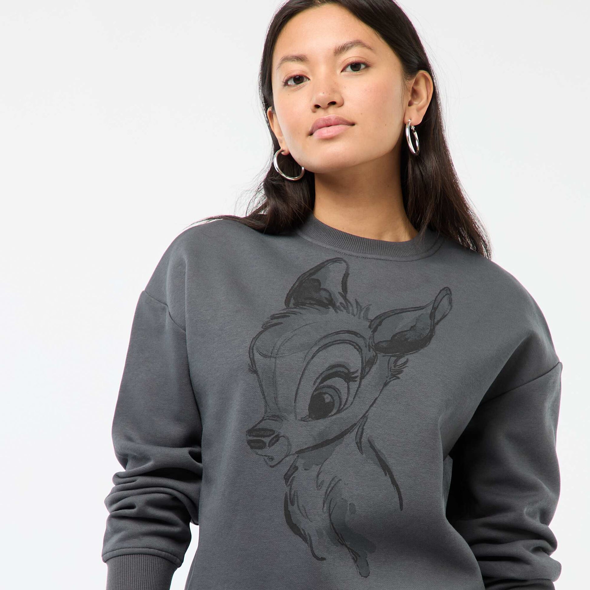 Buzo de felpa estampada 'Bambi' GRIS
