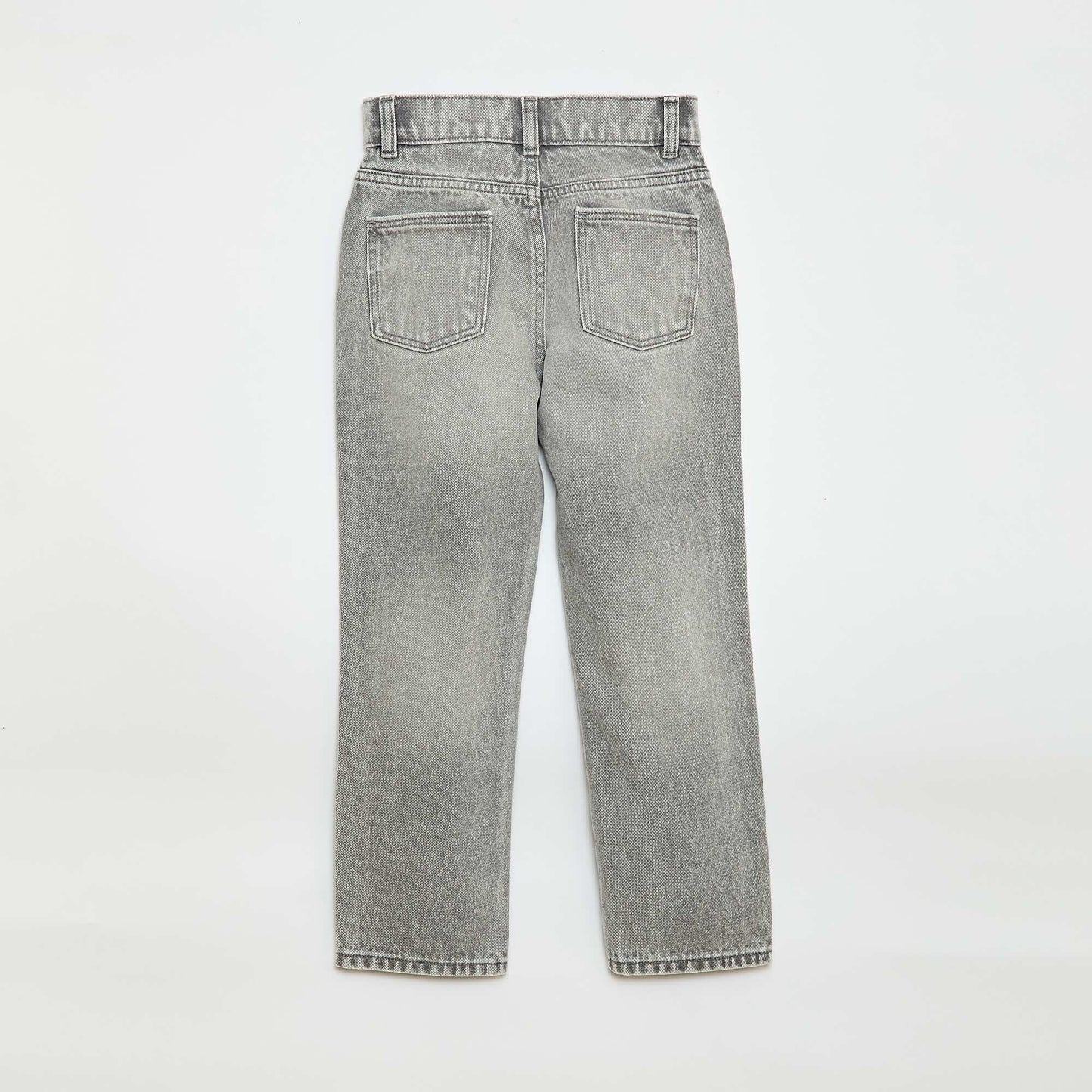 Pantalón denim de talle alto GRIS