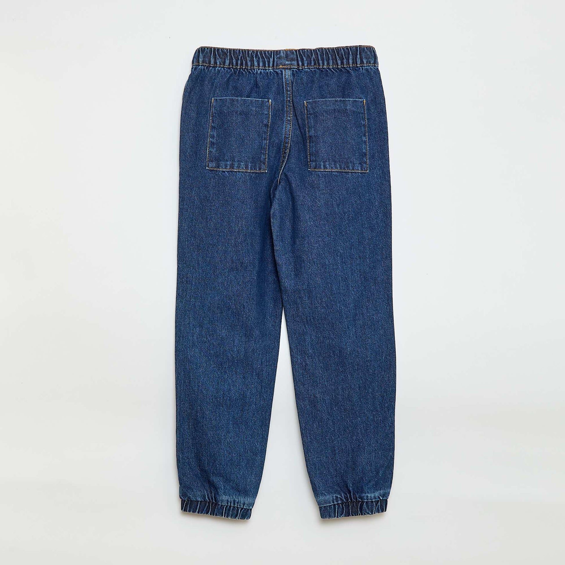 Pantalón denim corte jogger AZUL