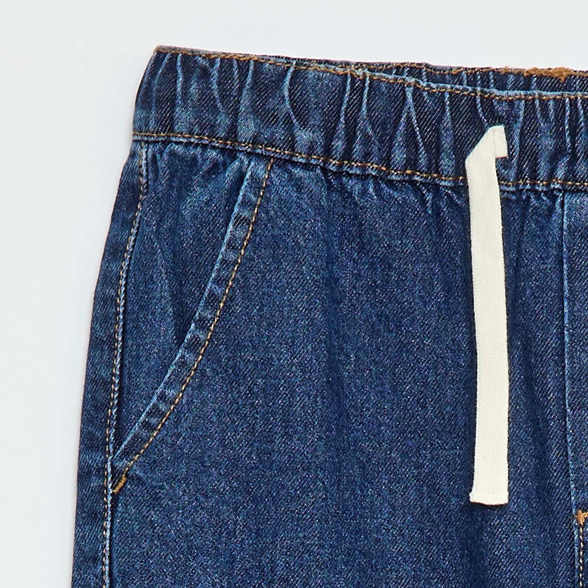 Pantalón denim corte jogger AZUL
