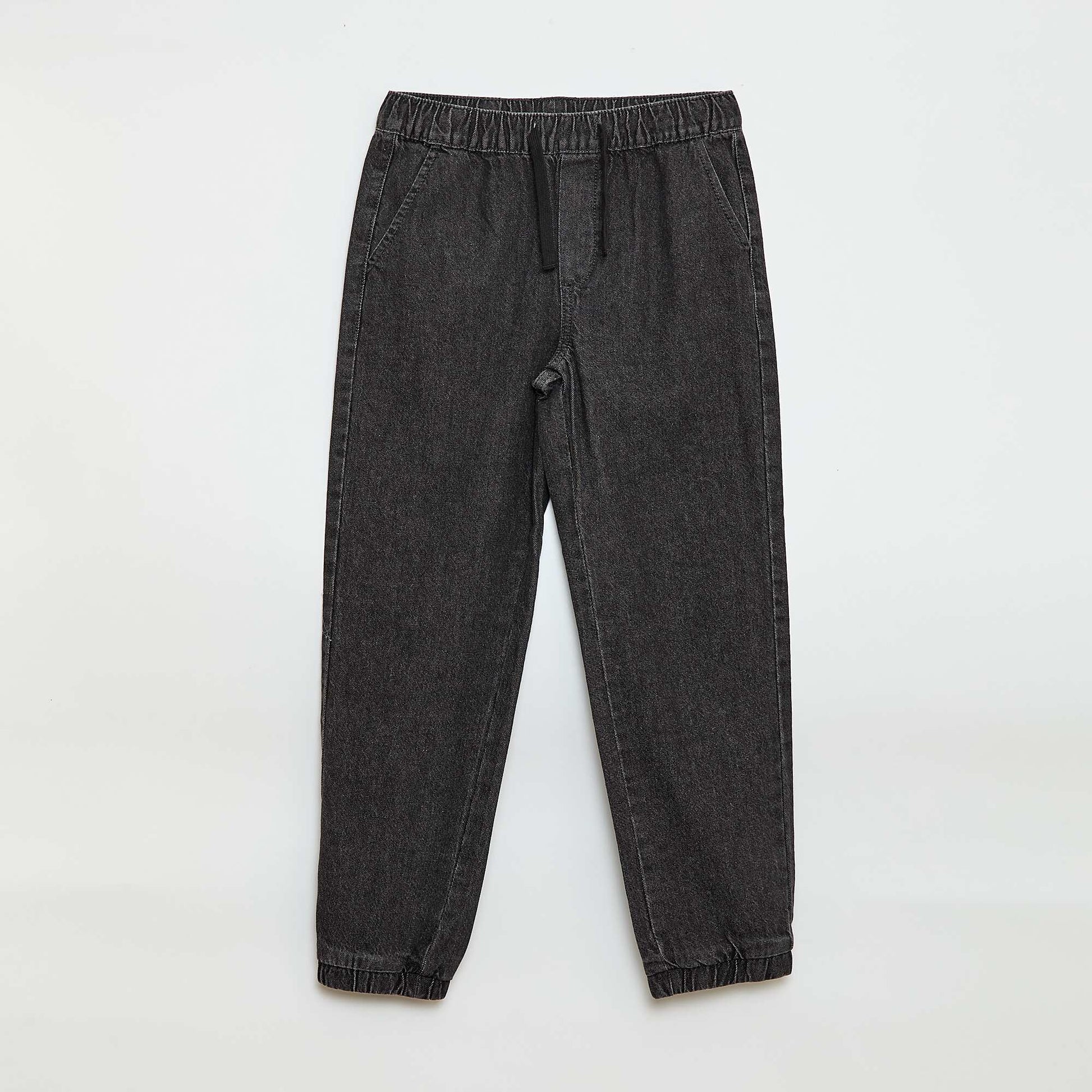 Pantalón denim corte jogger GRIS