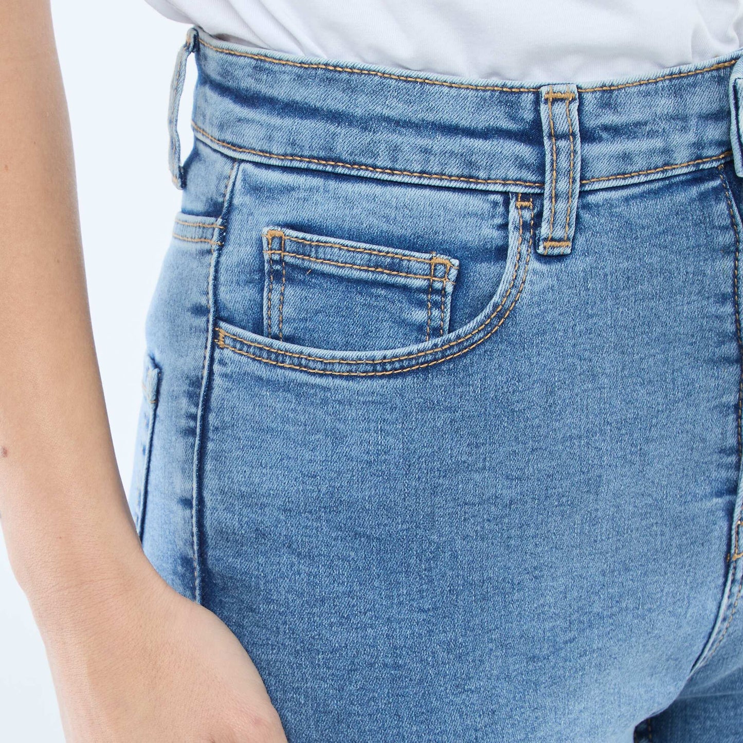 Pantalón jean elástico super skinny de algodón AZUL