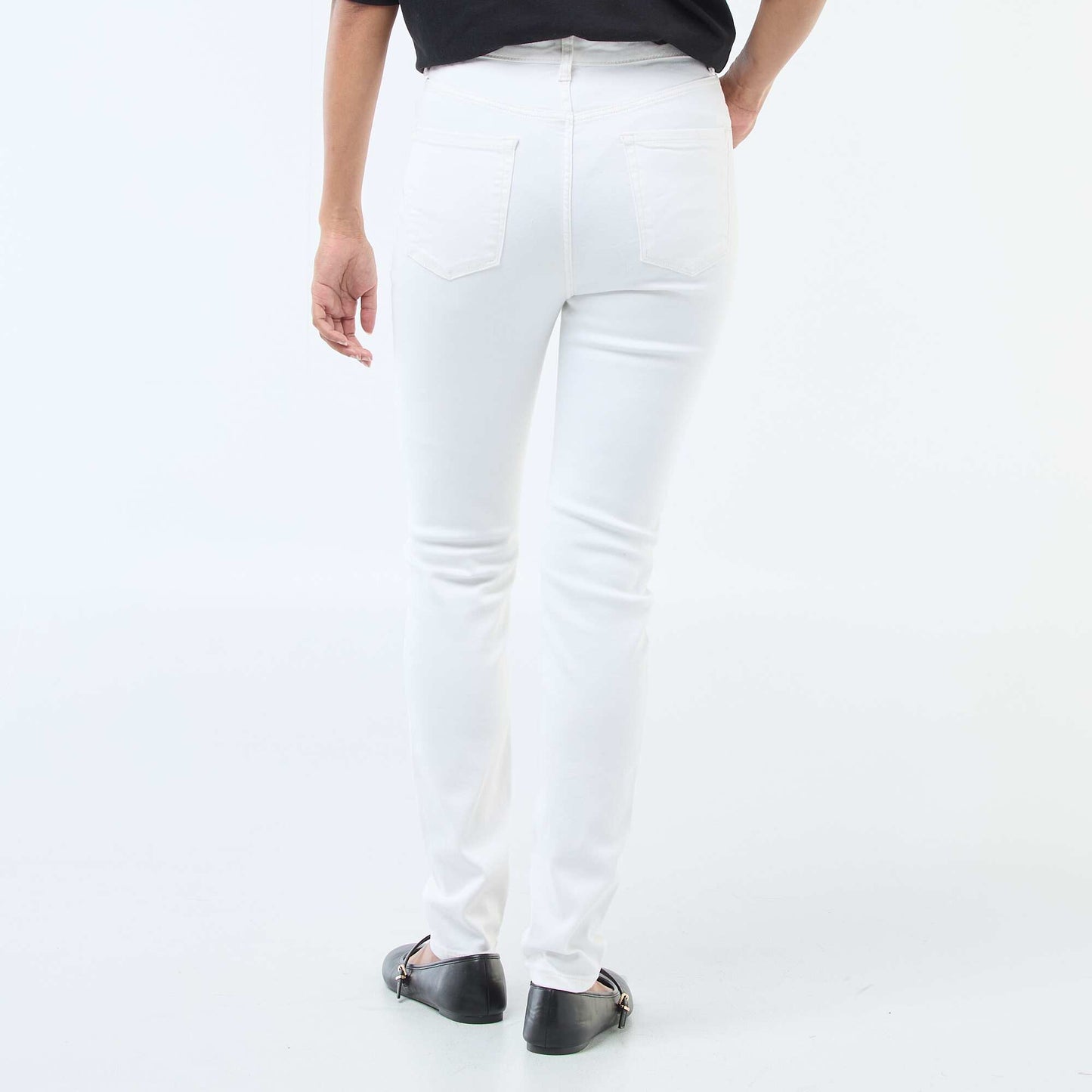 Pantalón jean stretch super skinny de algodón BLANCO