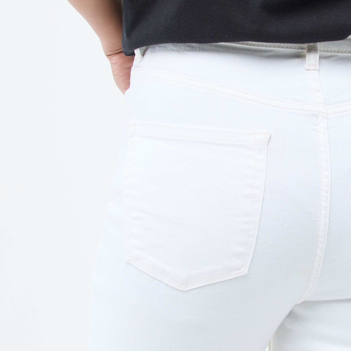 Pantalón jean stretch super skinny de algodón BLANCO
