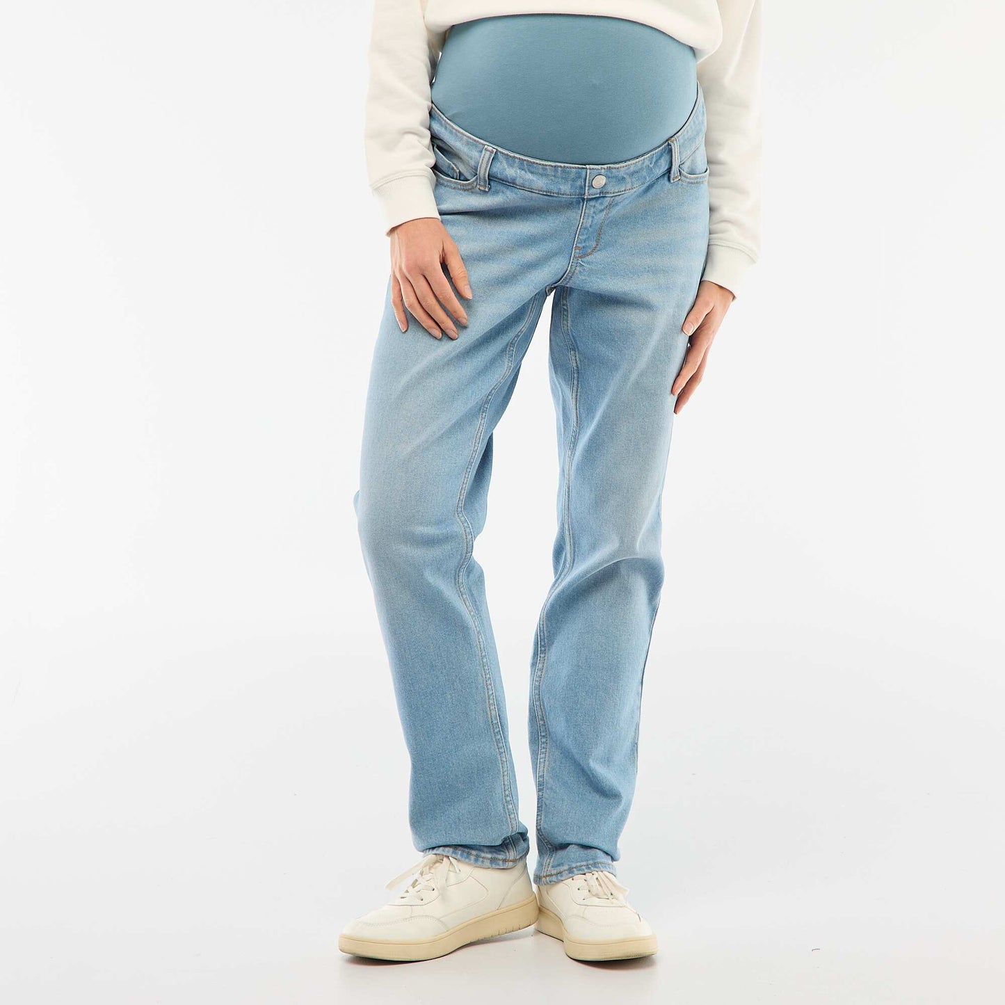 Pantalón de embarazo con cinturón elástico AZUL