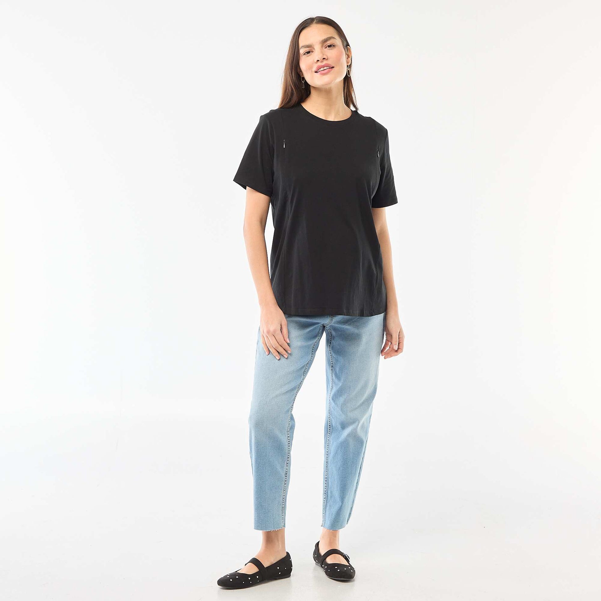 Jeans de maternidad corte mom AZUL