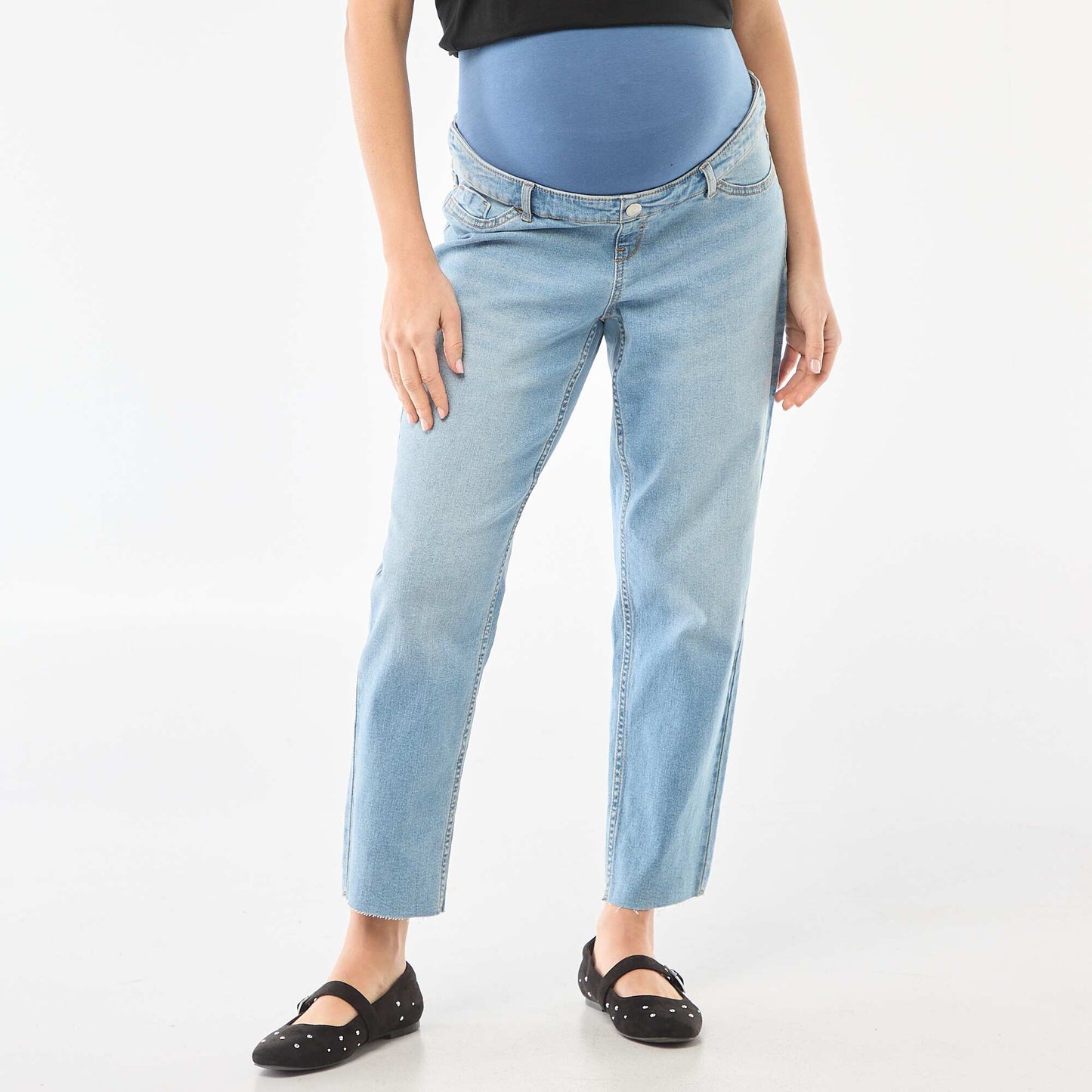 Jeans de maternidad corte mom AZUL