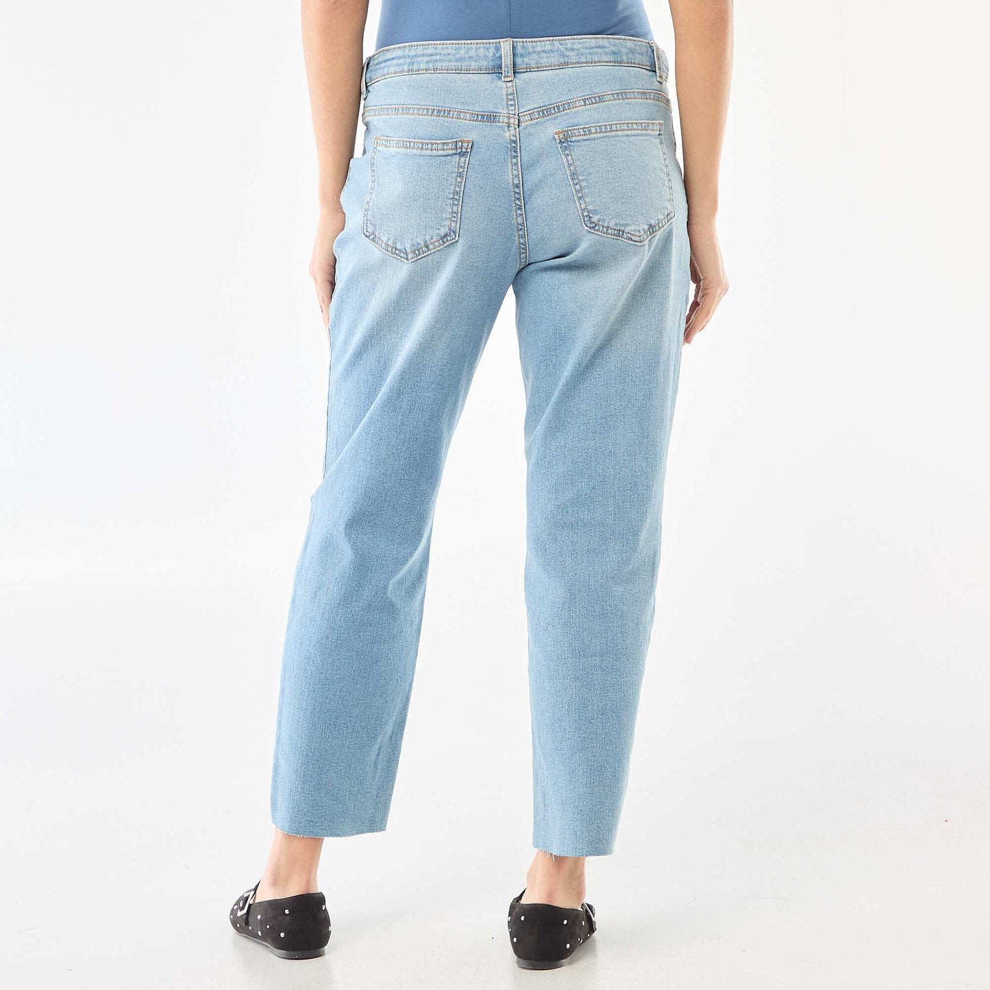 Jeans de maternidad corte mom AZUL