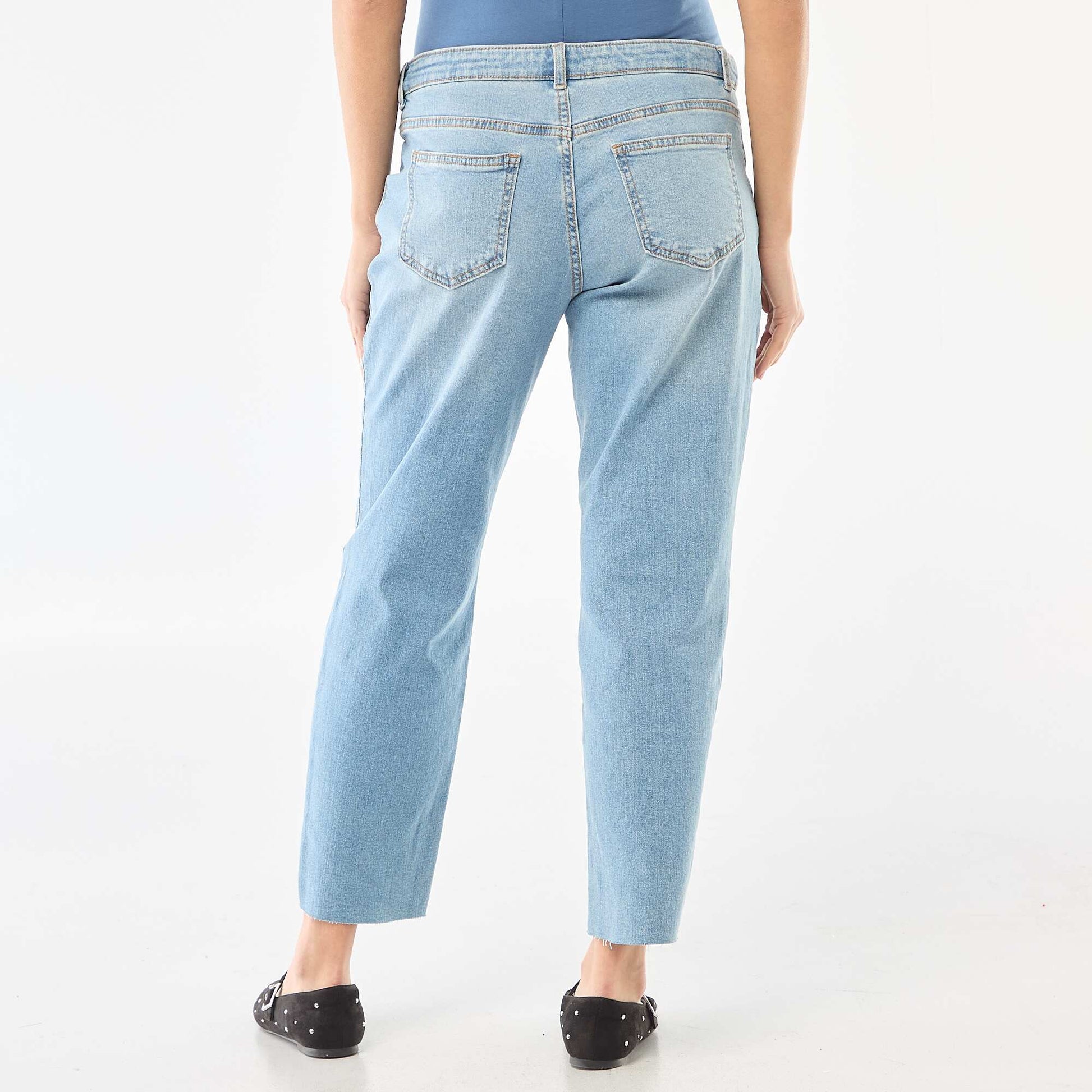 Jeans de maternidad corte mom AZUL