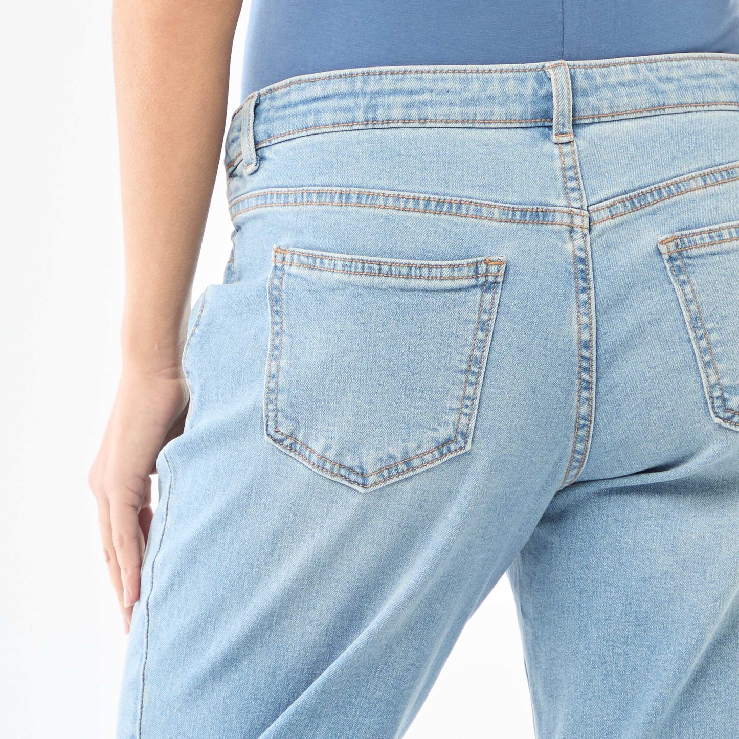 Jeans de maternidad corte mom AZUL