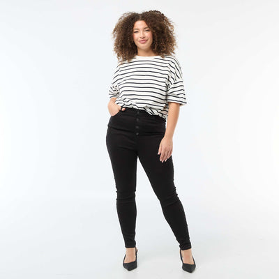 Pantalón skinny de tiro muy alto - L30 NEGRO