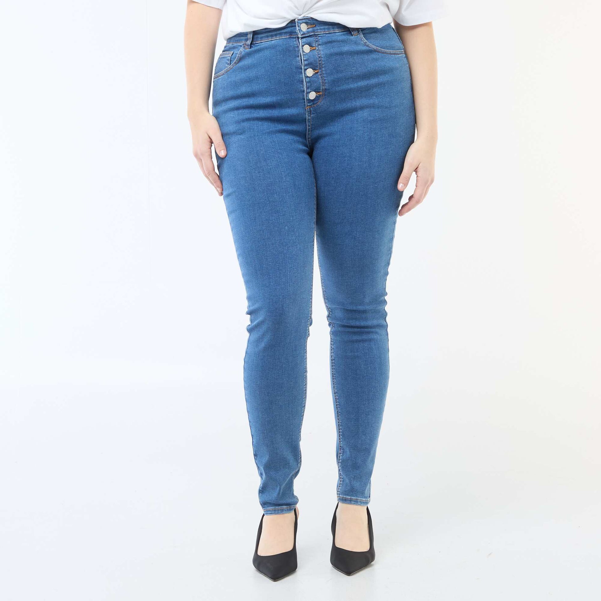 Pantalón skinny de tiro muy alto - L30 AZUL