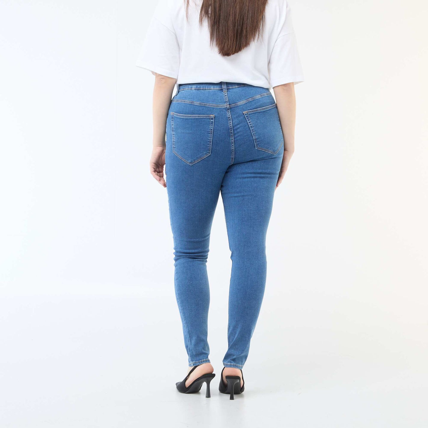 Pantalón skinny de tiro muy alto - L30 AZUL